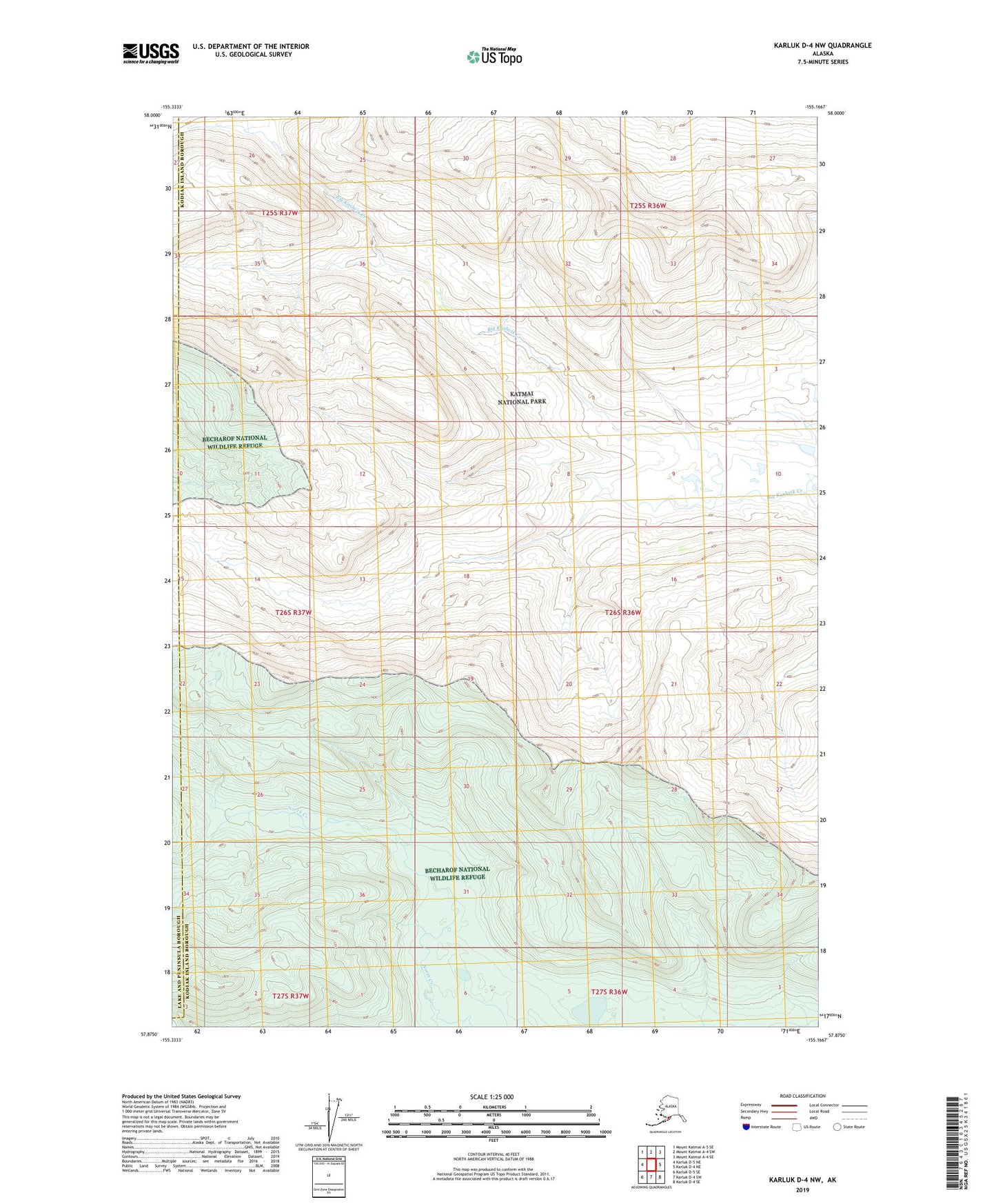 Karluk D-4 NW Alaska US Topo Map Image