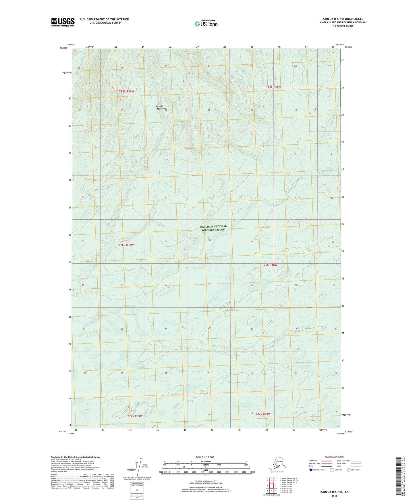 Karluk D-5 NW Alaska US Topo Map Image
