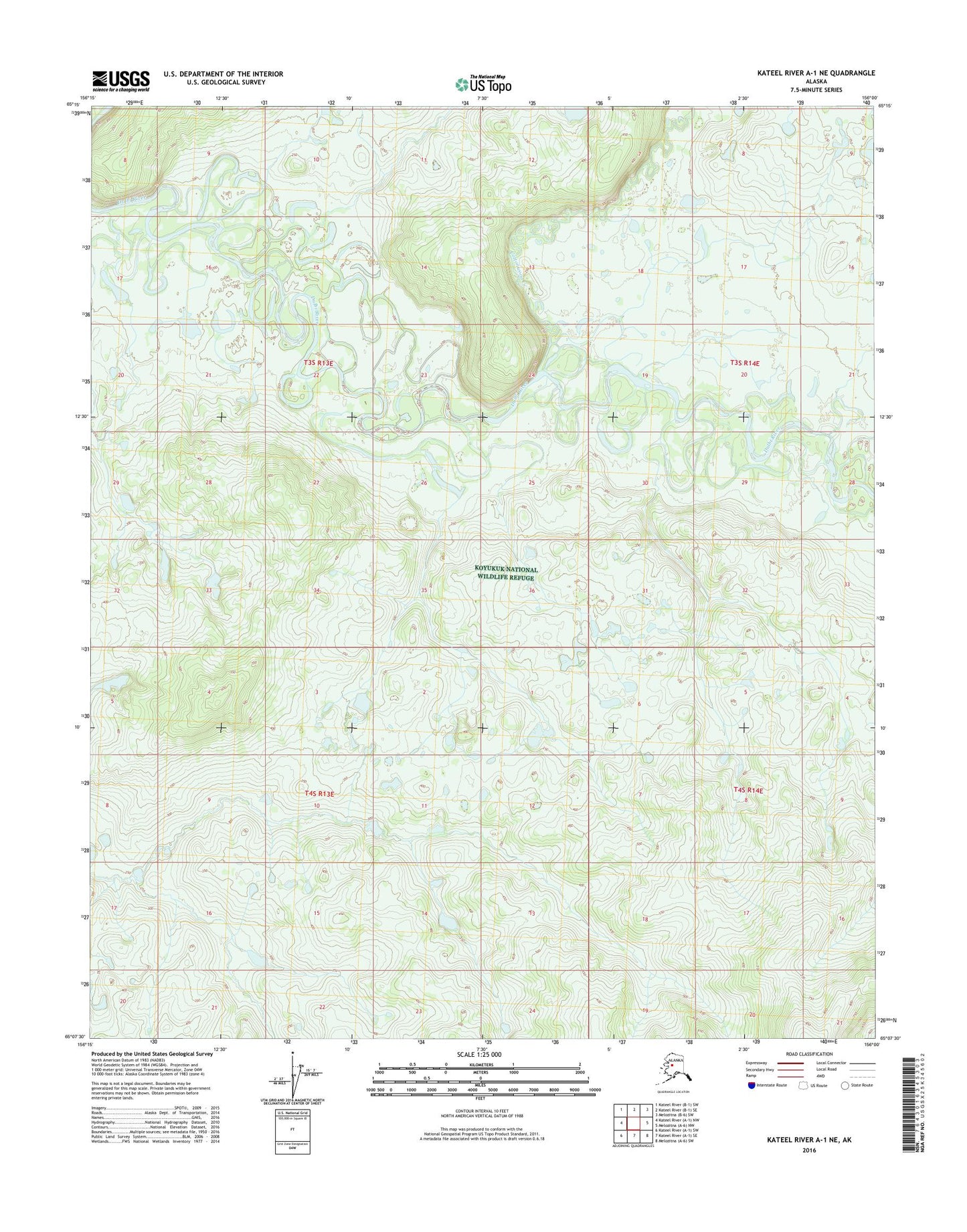 Kateel River A-1 NE Alaska US Topo Map Image