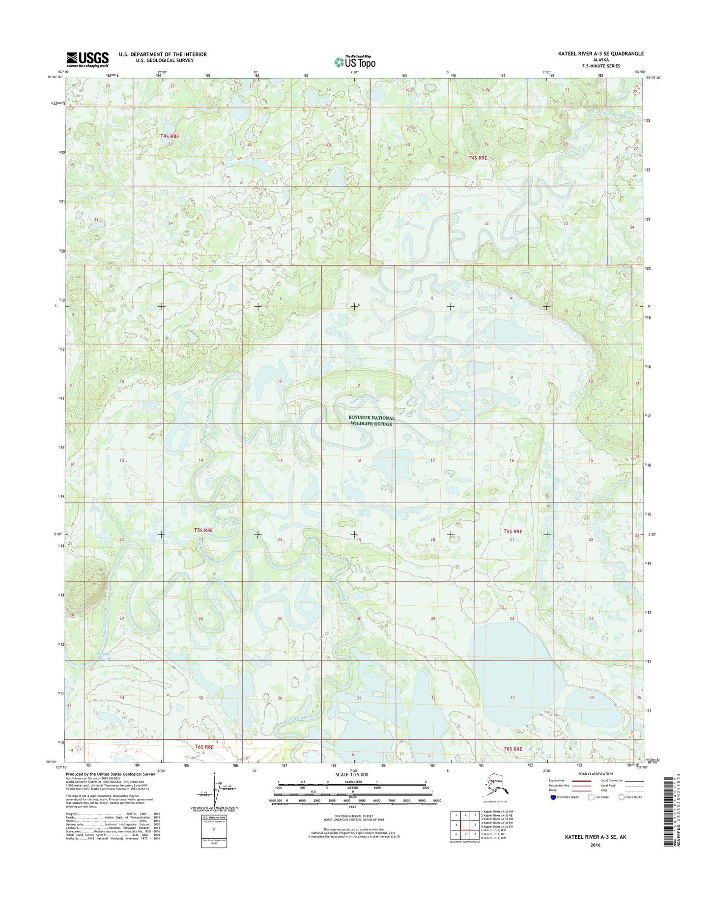 Kateel River A-3 SE Alaska US Topo Map Image