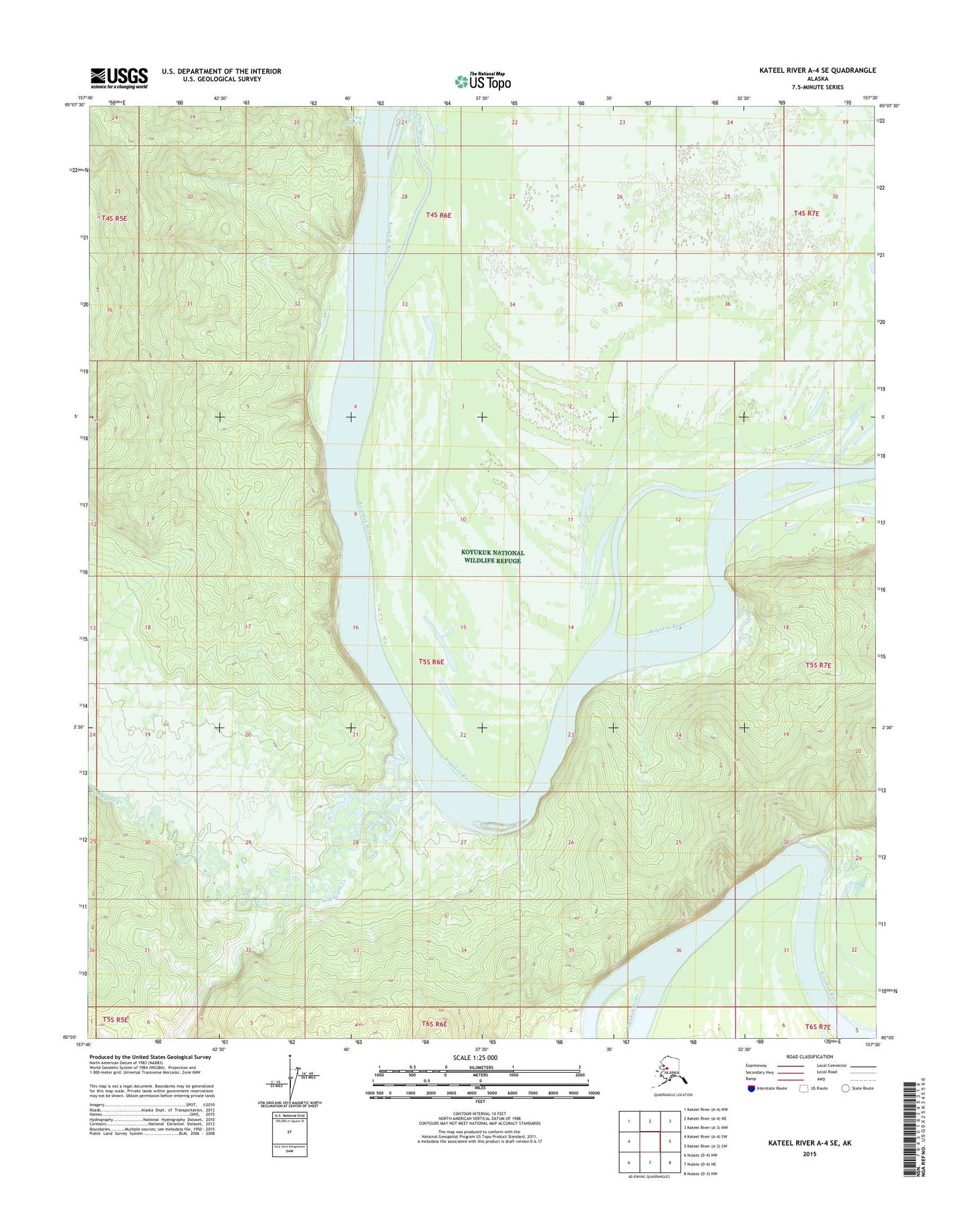 Kateel River A-4 SE Alaska US Topo Map Image