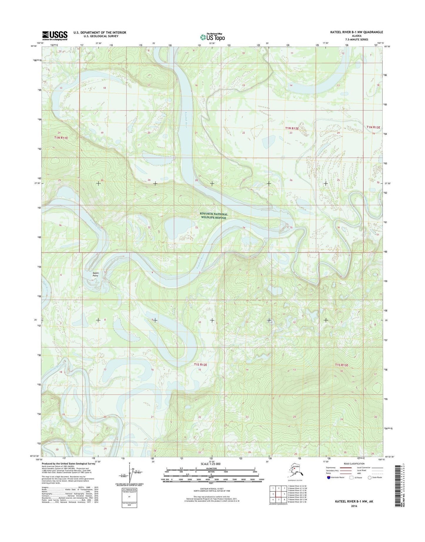 Kateel River B-1 NW Alaska US Topo Map Image