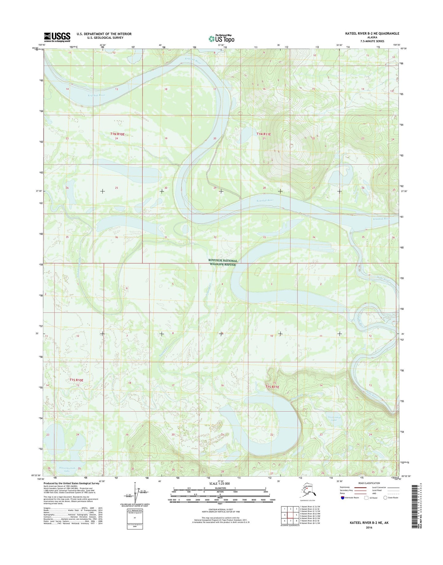 Kateel River B-2 NE Alaska US Topo Map Image