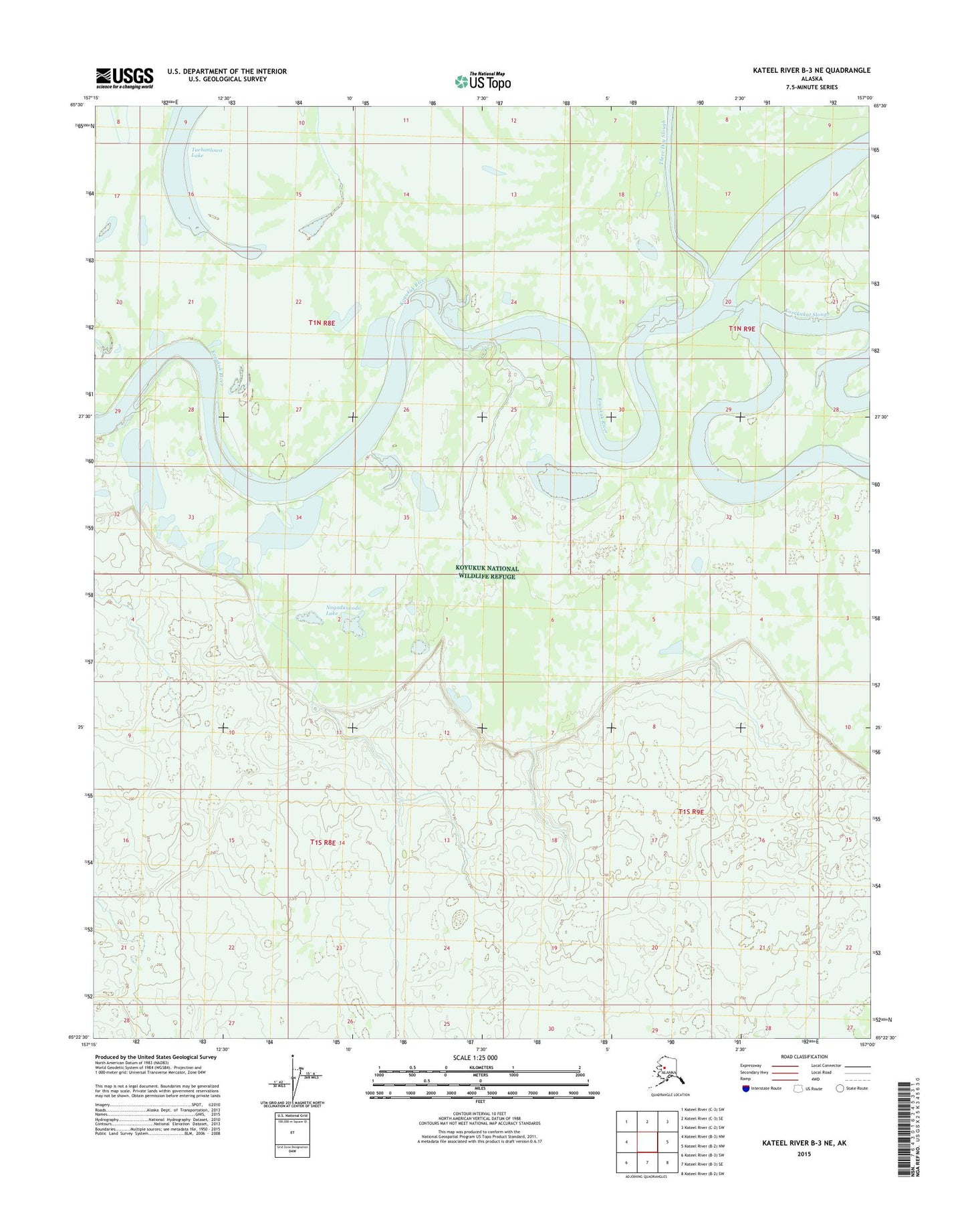 Kateel River B-3 NE Alaska US Topo Map Image