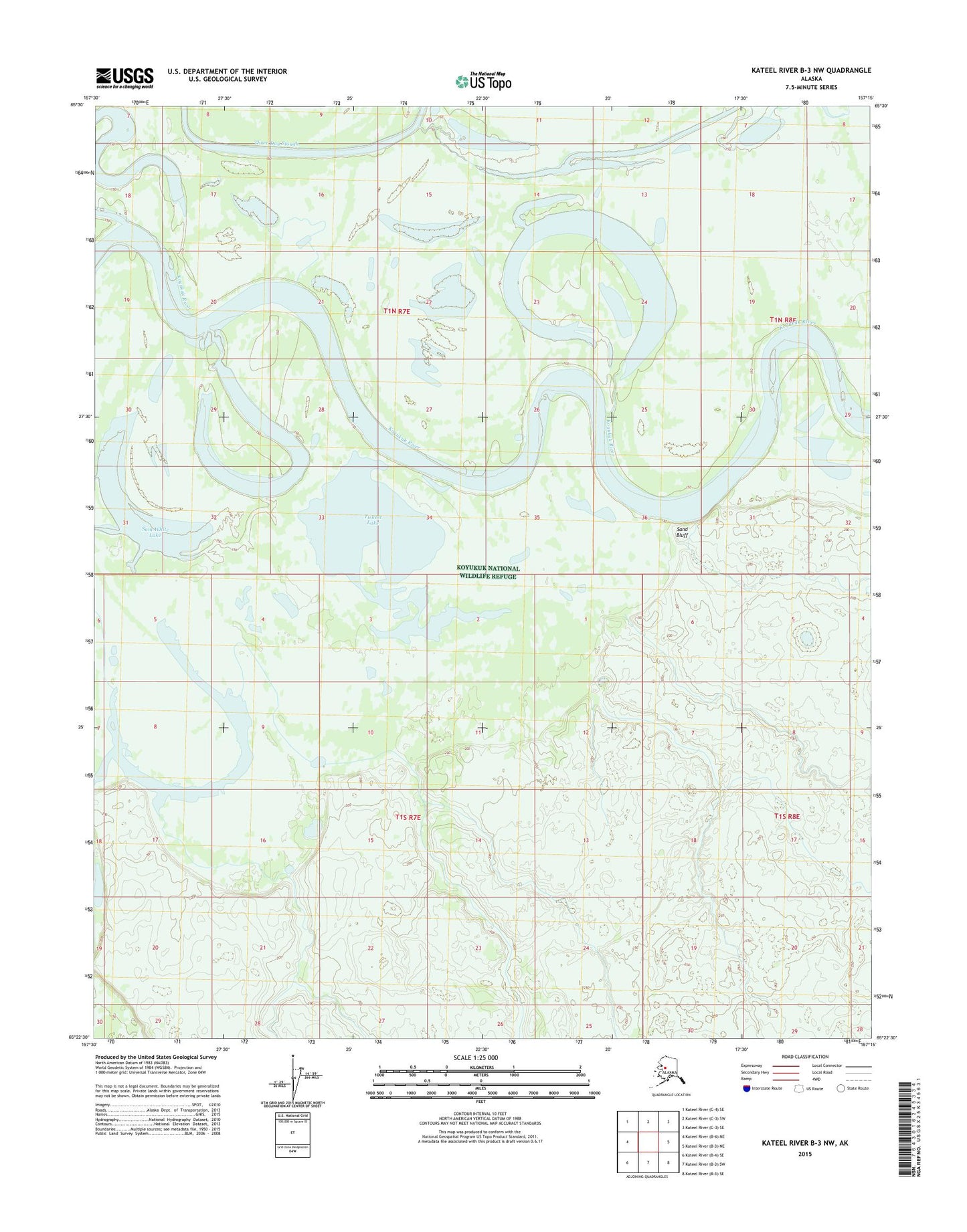 Kateel River B-3 NW Alaska US Topo Map Image