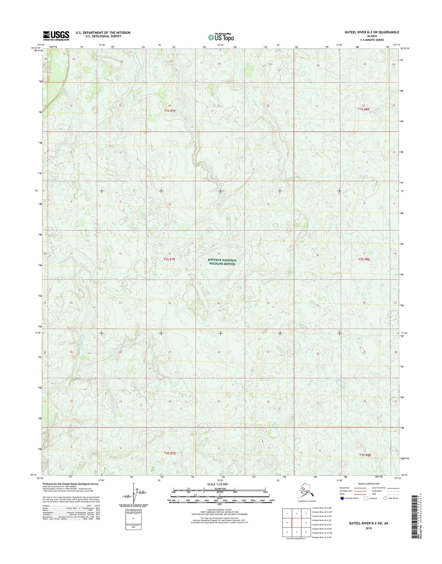 Kateel River B-3 SW Alaska US Topo Map Image