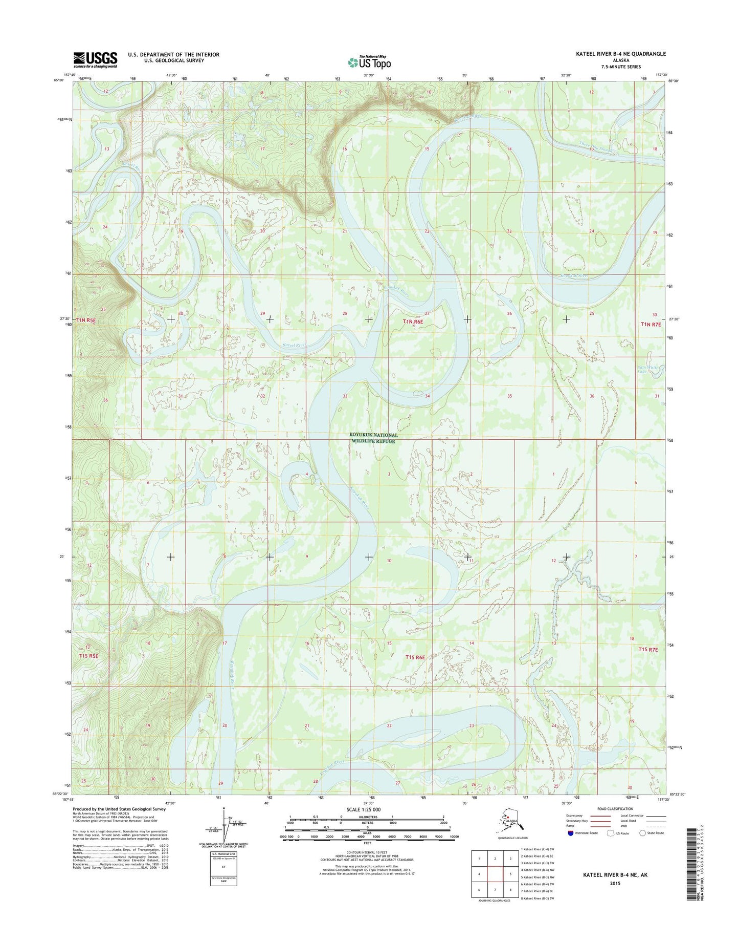 Kateel River B-4 NE Alaska US Topo Map Image
