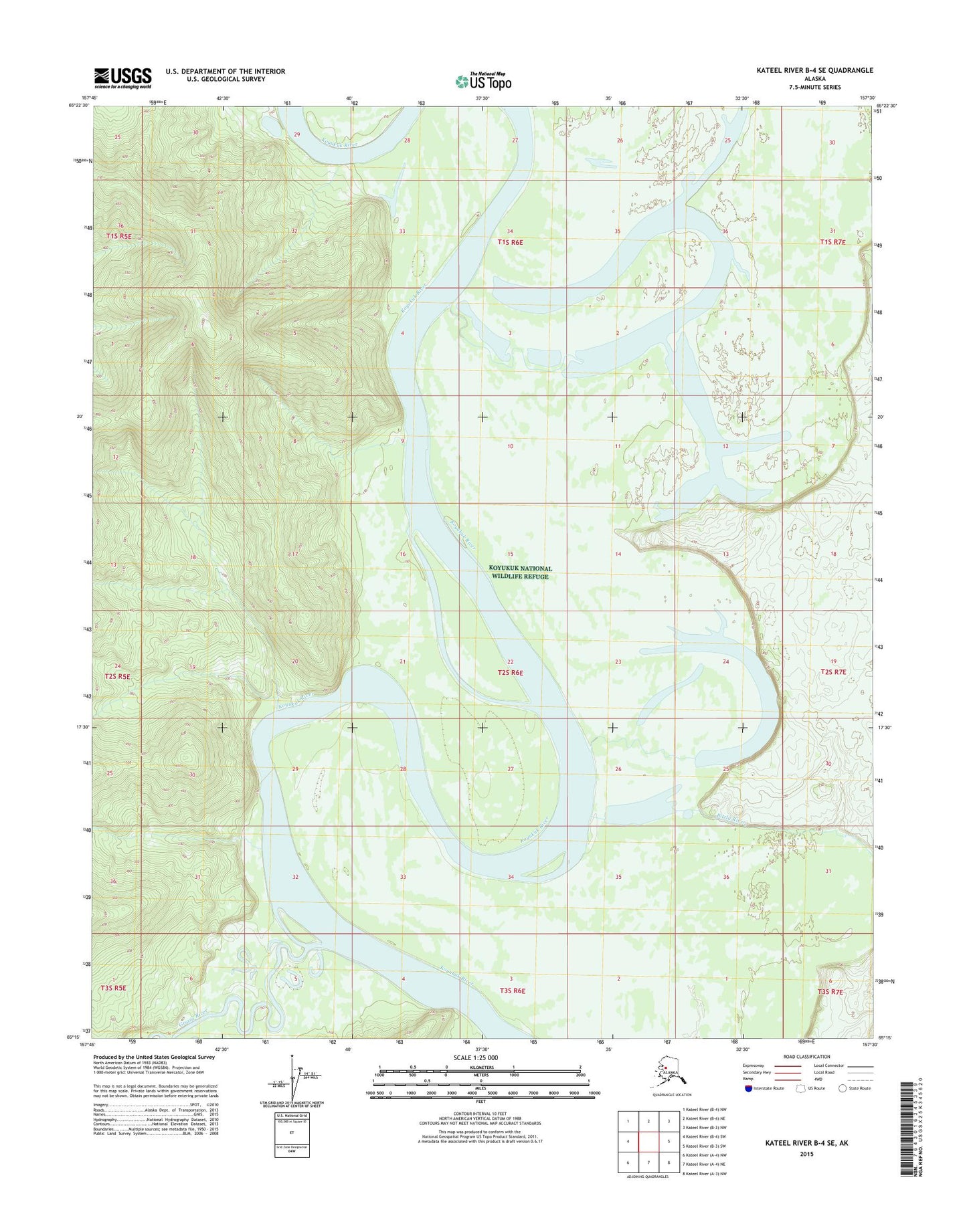 Kateel River B-4 SE Alaska US Topo Map Image