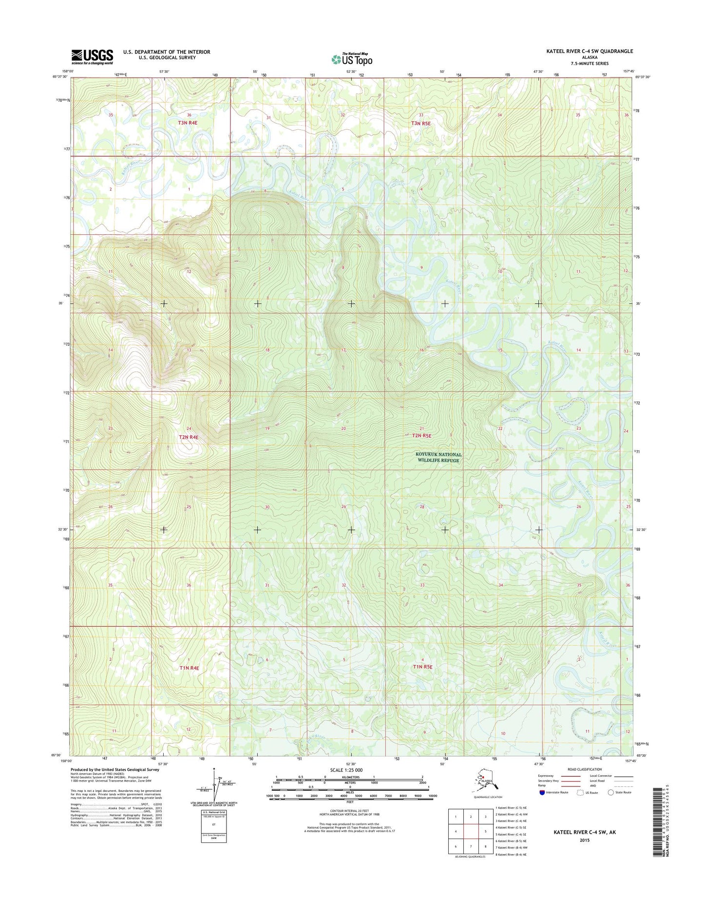 Kateel River C-4 SW Alaska US Topo Map Image