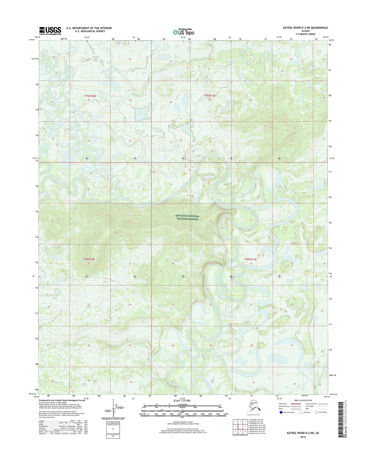 Kateel River D-2 NE Alaska US Topo Map Image