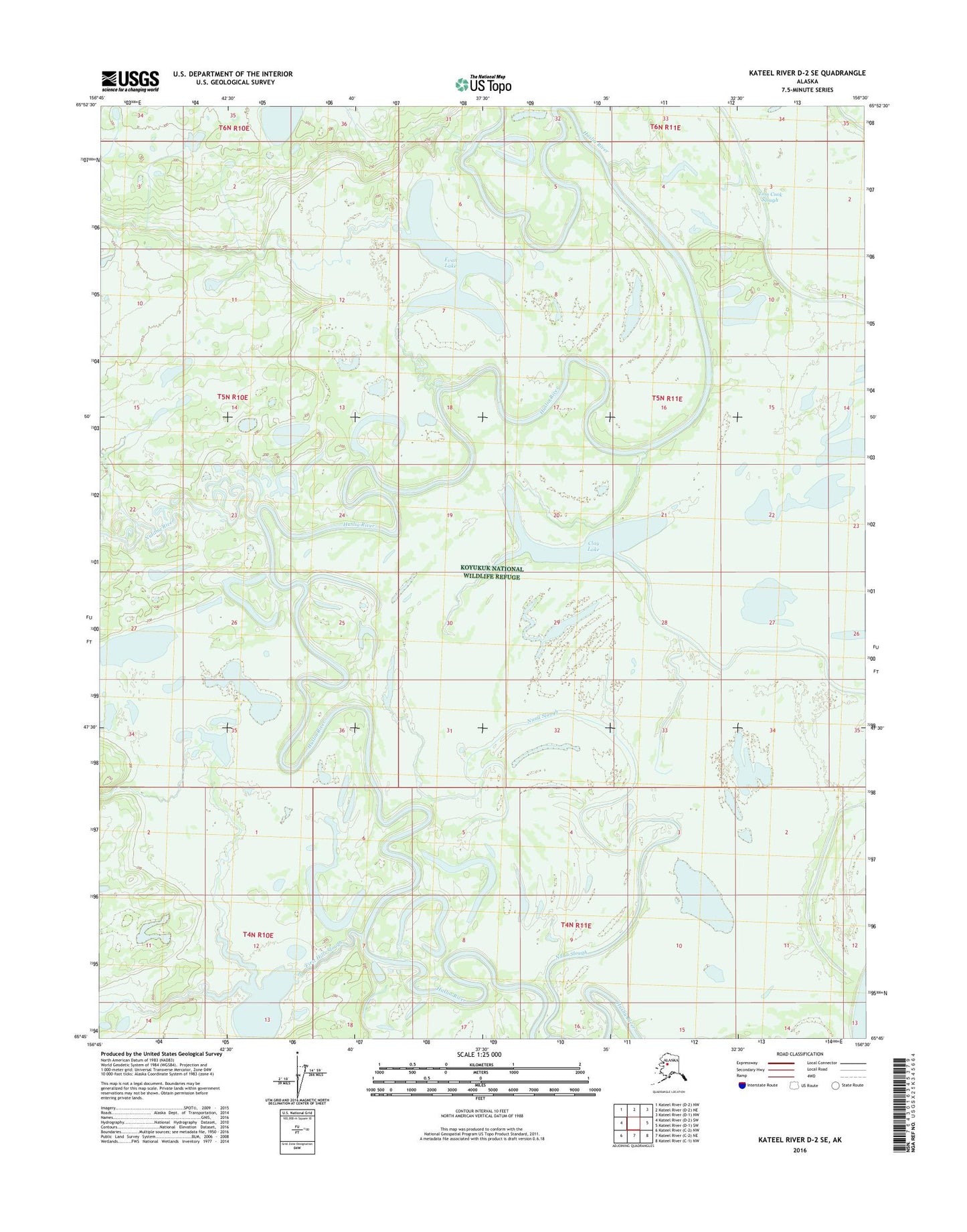 Kateel River D-2 SE Alaska US Topo Map Image
