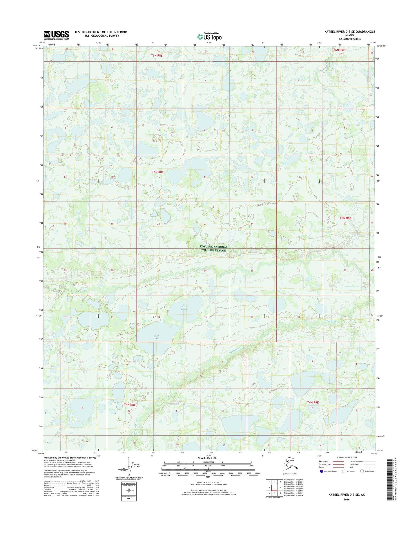 Kateel River D-3 SE Alaska US Topo Map Image