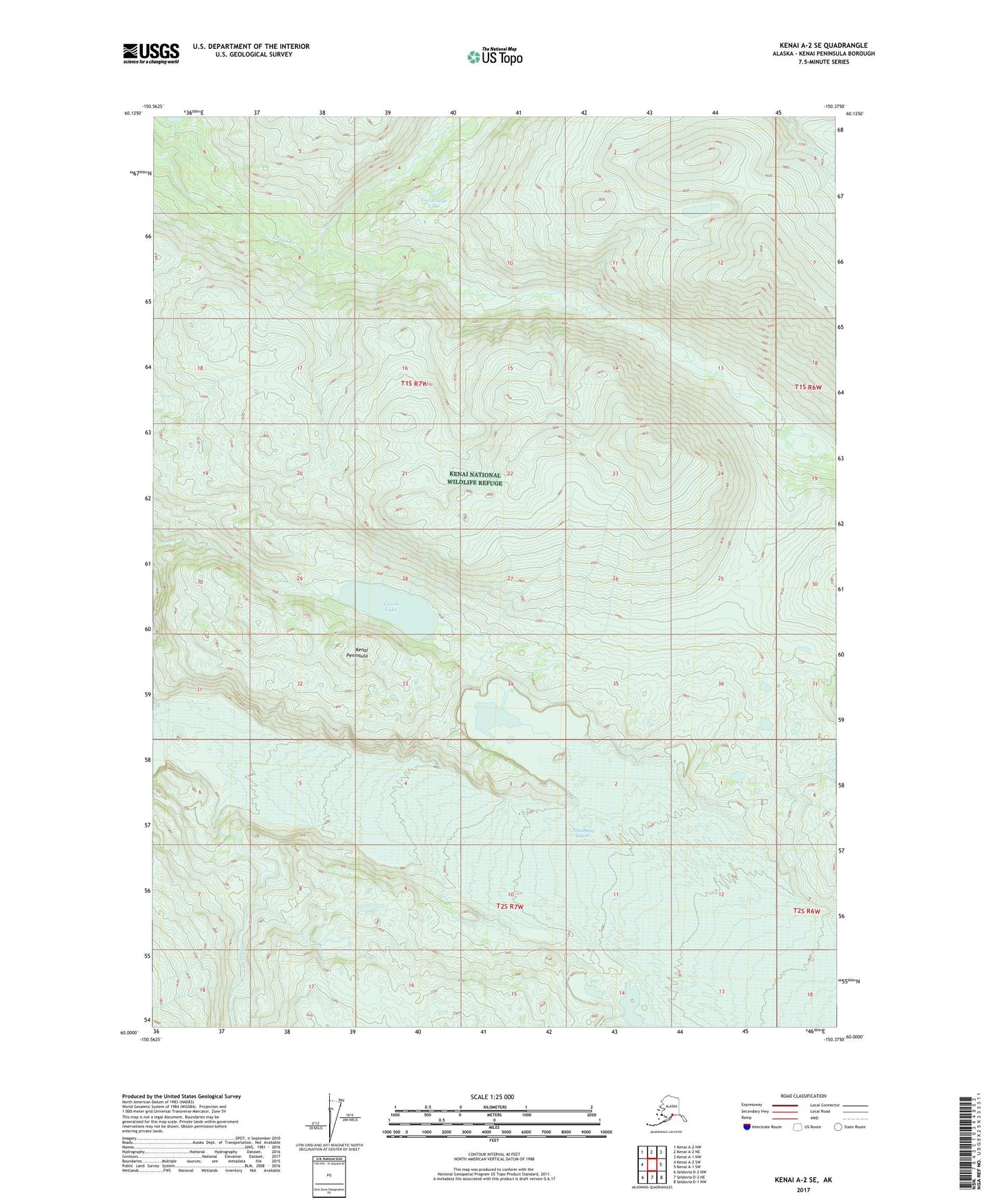 Kenai A-2 SE Alaska US Topo Map Image
