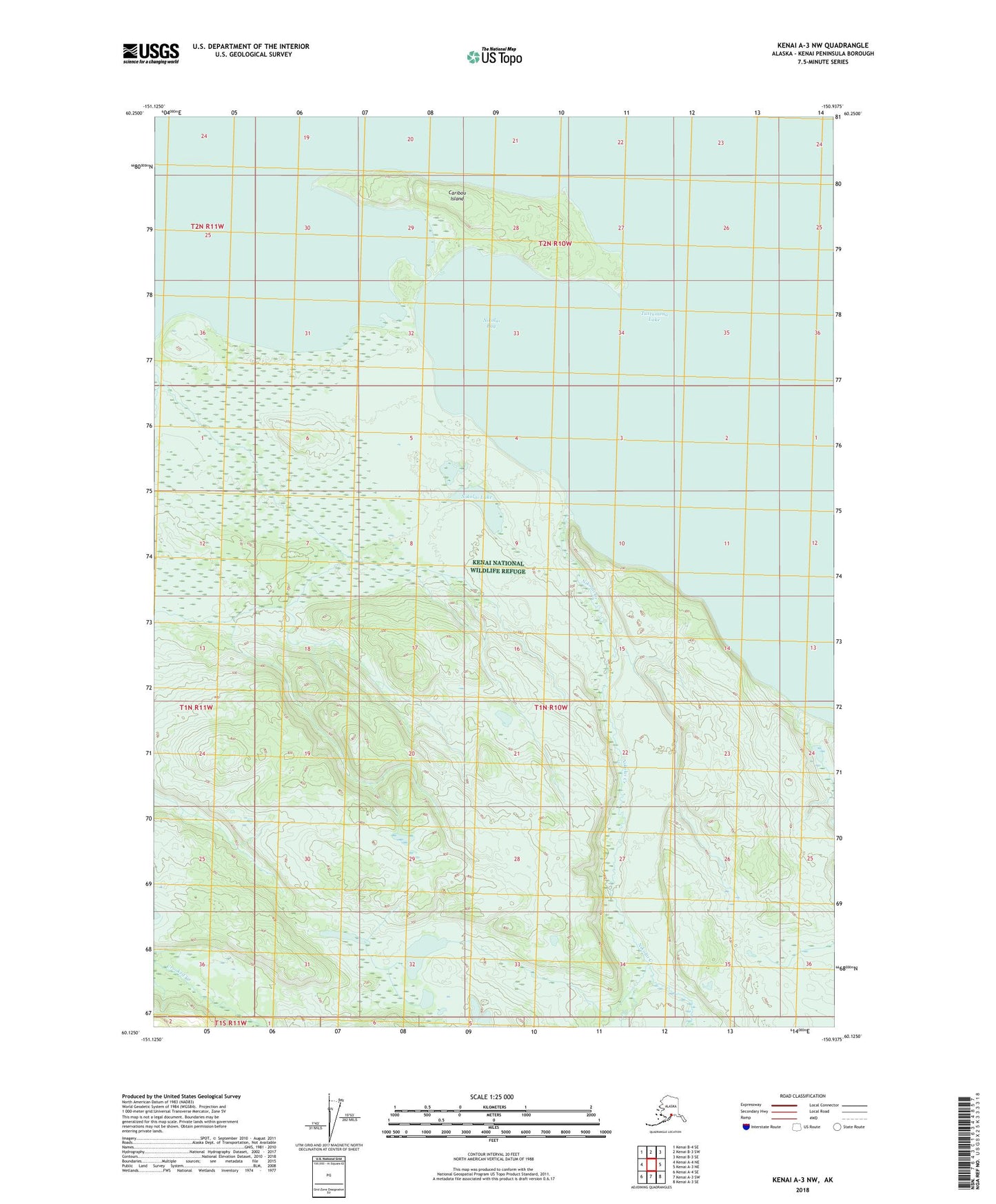 Kenai A-3 NW Alaska US Topo Map Image