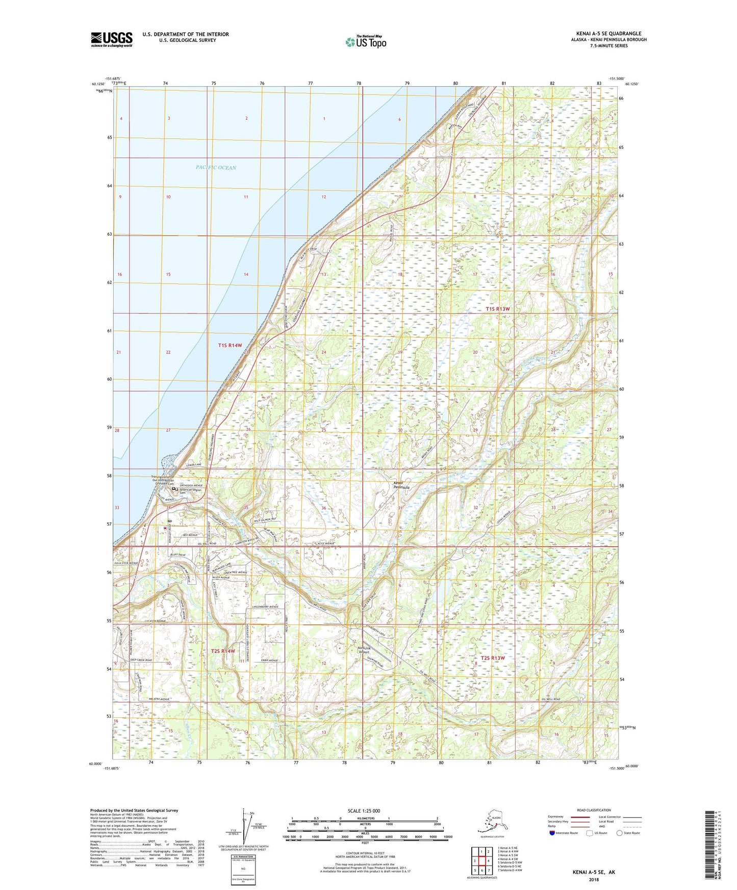 Kenai A-5 SE Alaska US Topo Map Image