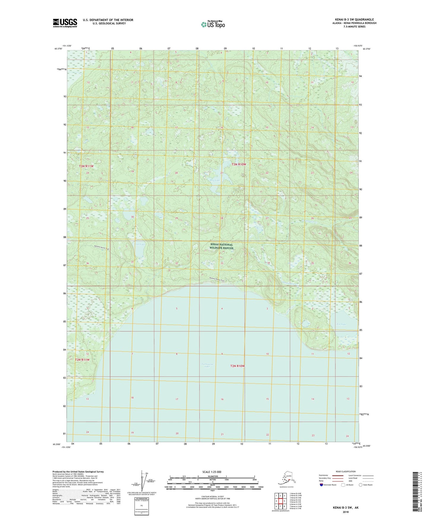 Kenai B-3 SW Alaska US Topo Map Image