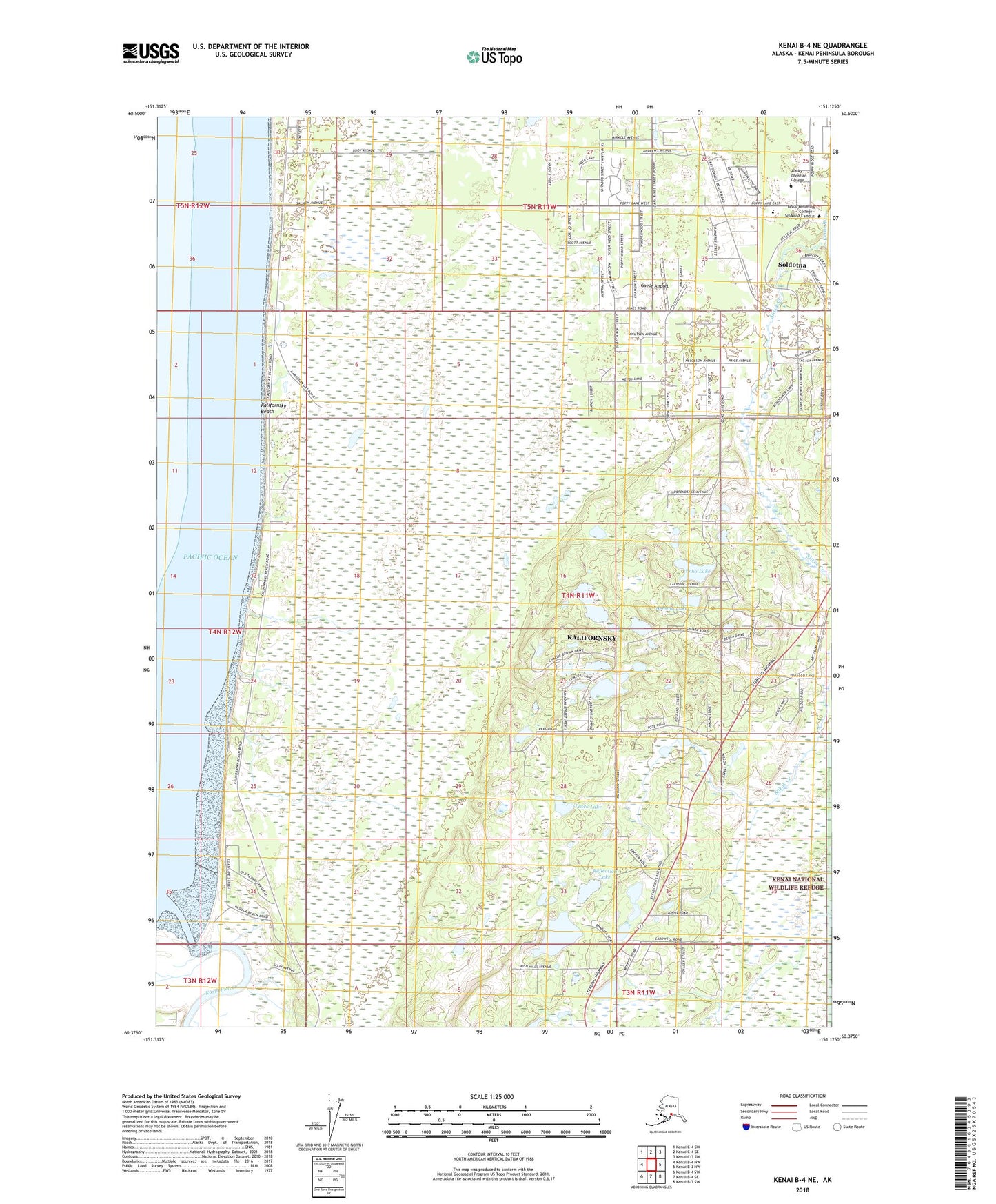 Kenai B-4 NE Alaska US Topo Map Image