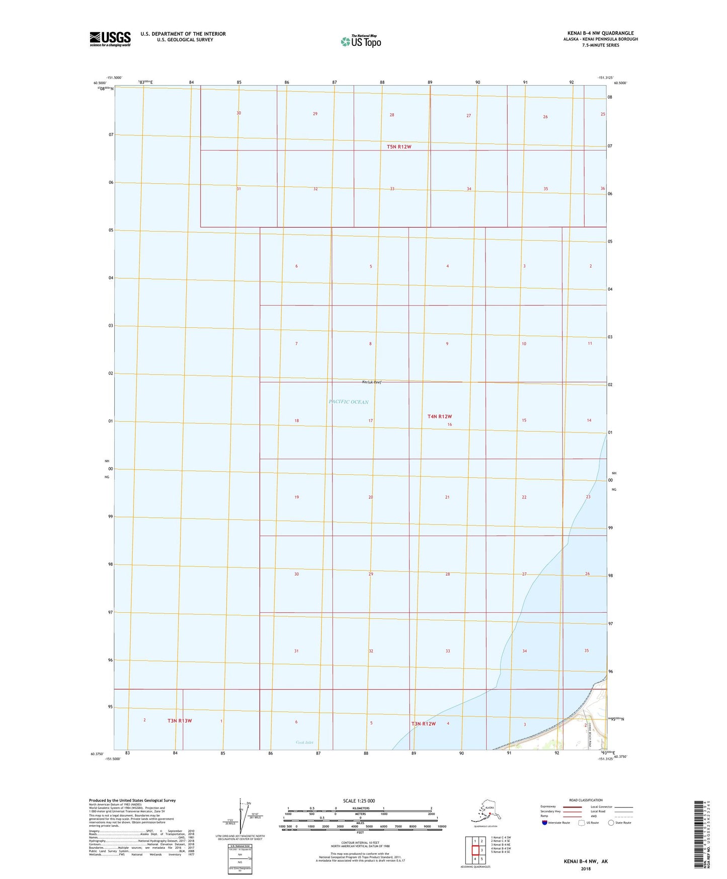 Kenai B-4 NW Alaska US Topo Map Image