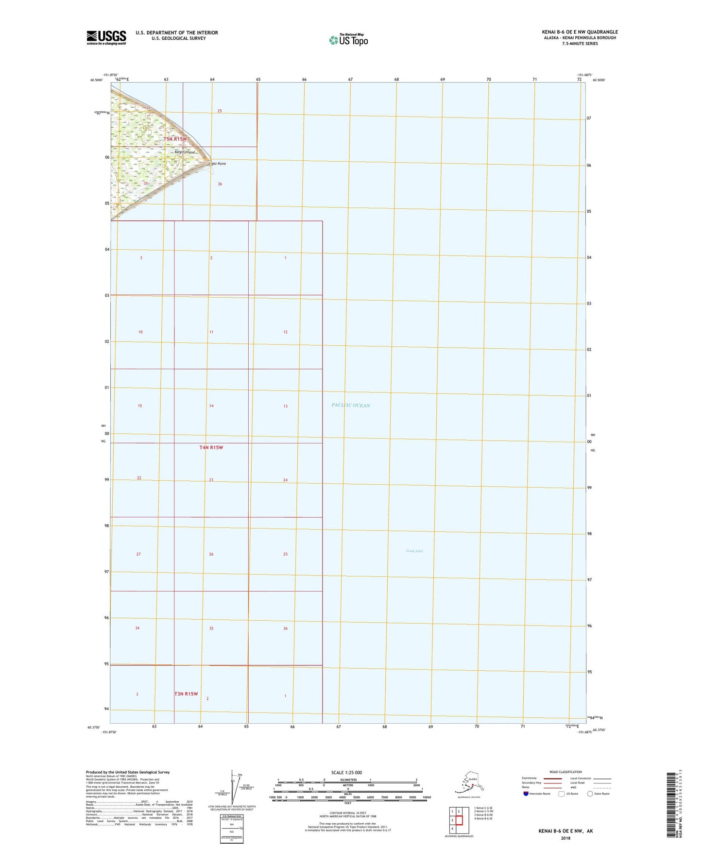 Kenai B-6 OE E NW Alaska US Topo Map Image