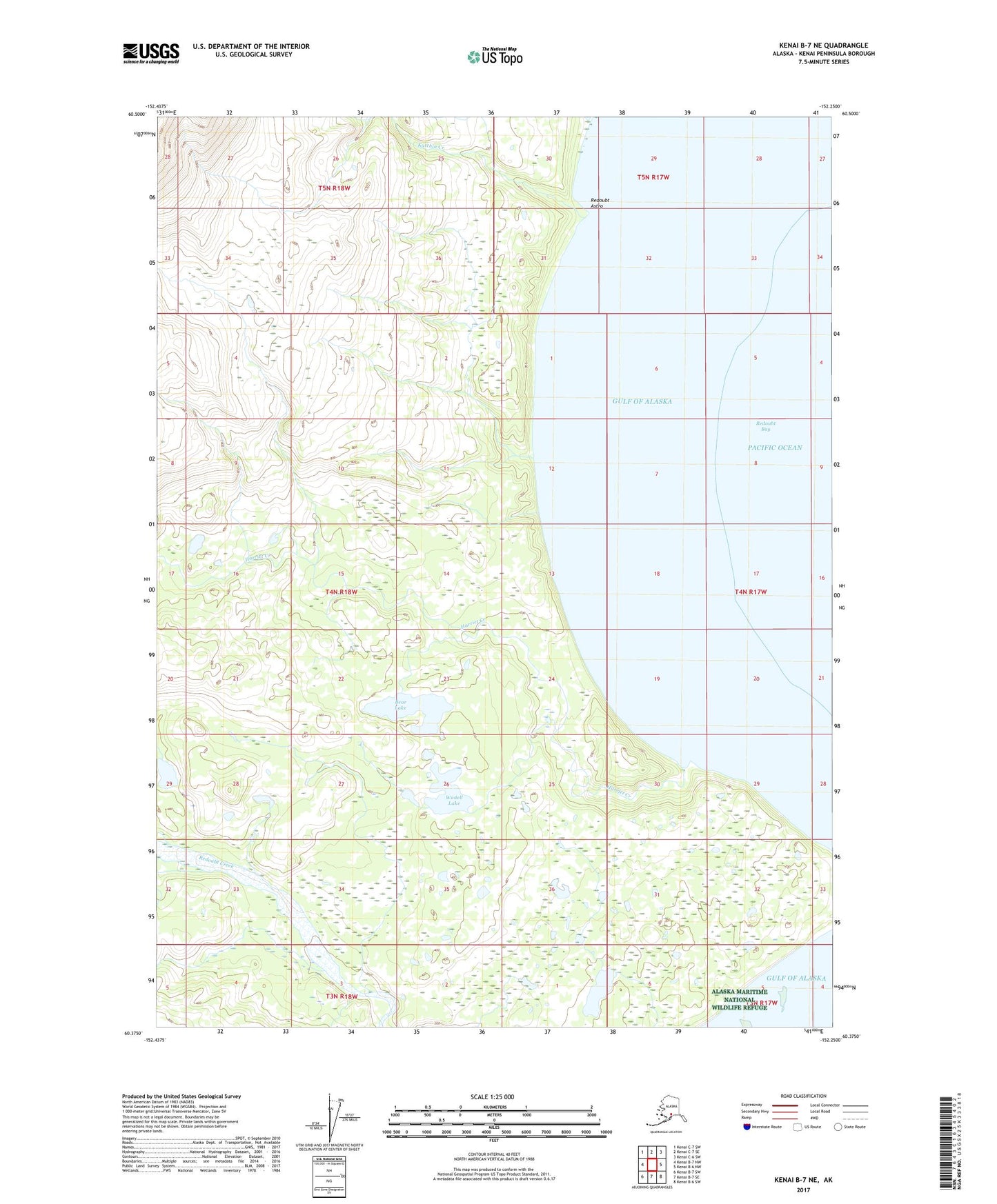 Kenai B-7 NE Alaska US Topo Map Image