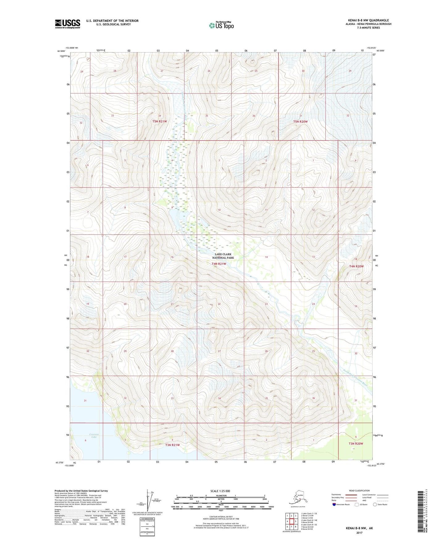 Kenai B-8 NW Alaska US Topo Map Image