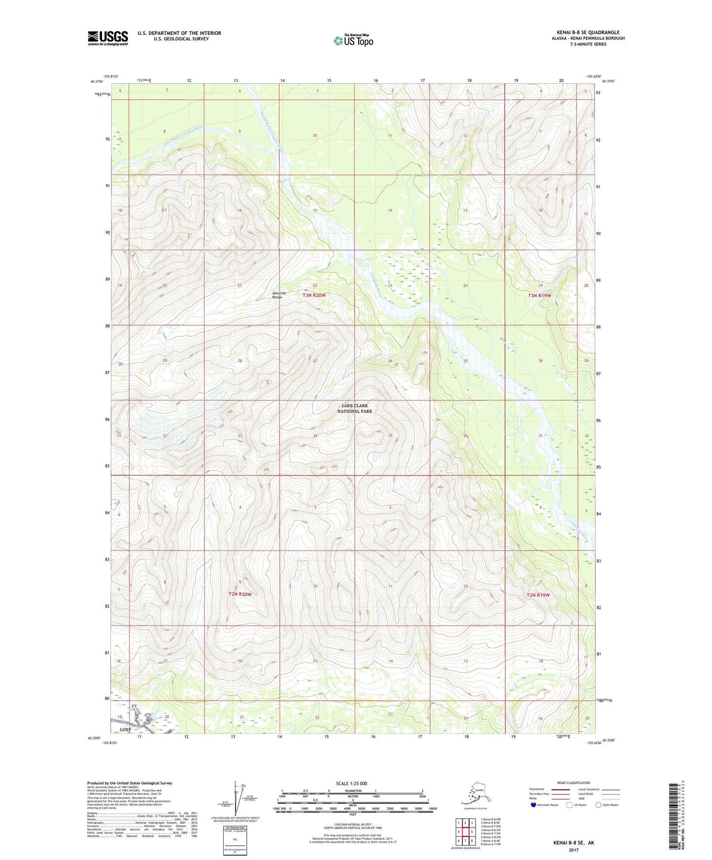 Kenai B-8 SE Alaska US Topo Map Image