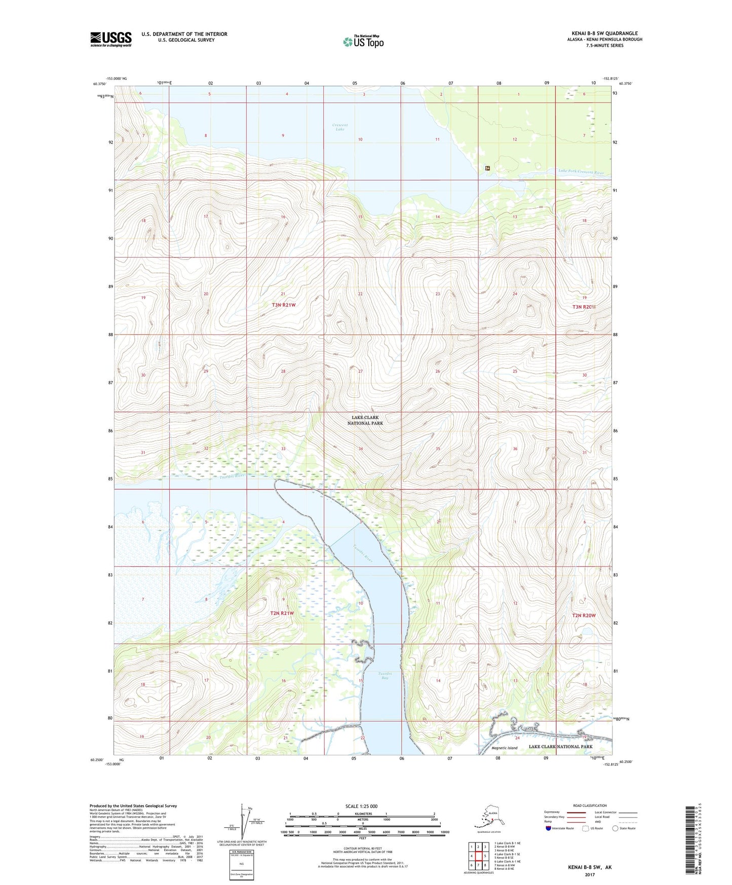 Kenai B-8 SW Alaska US Topo Map Image