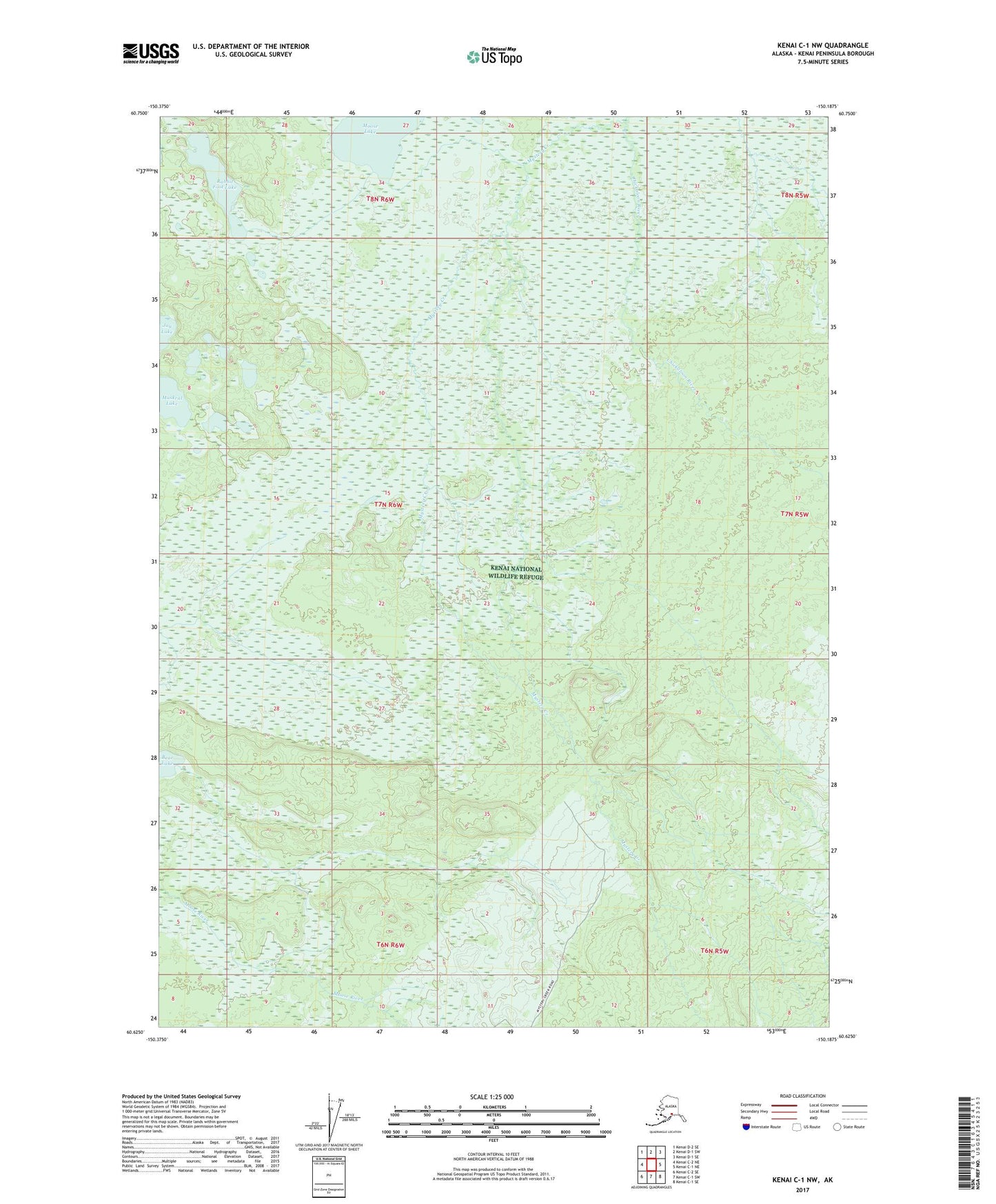 Kenai C-1 NW Alaska US Topo Map Image