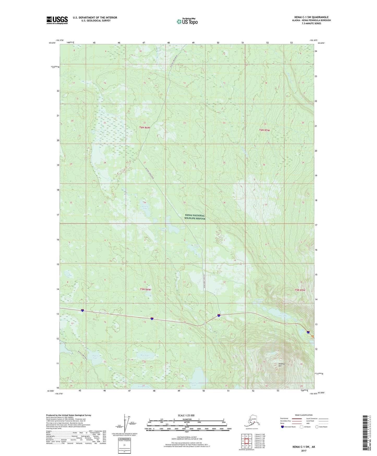 Kenai C-1 SW Alaska US Topo Map Image