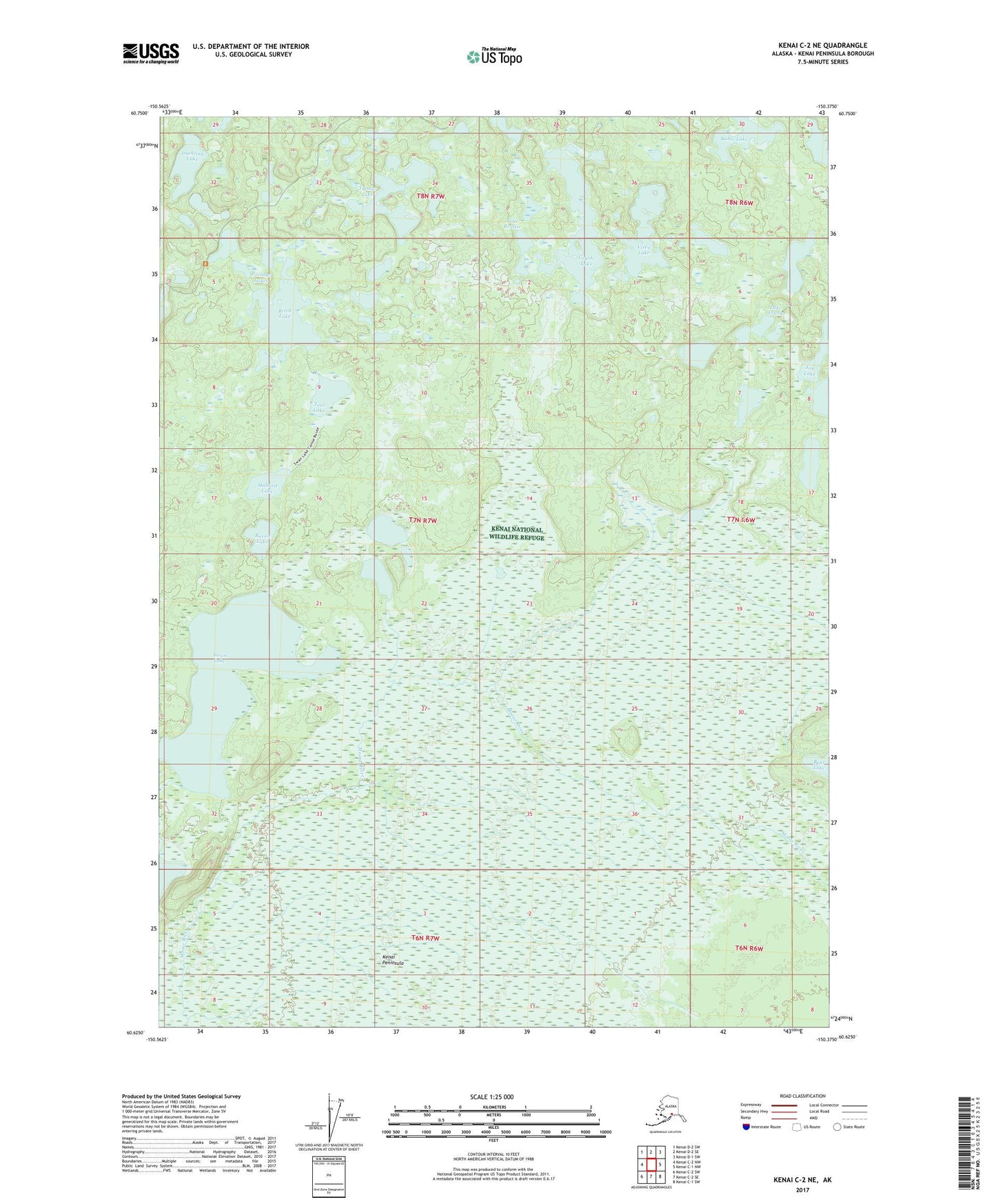 Kenai C-2 NE Alaska US Topo Map Image