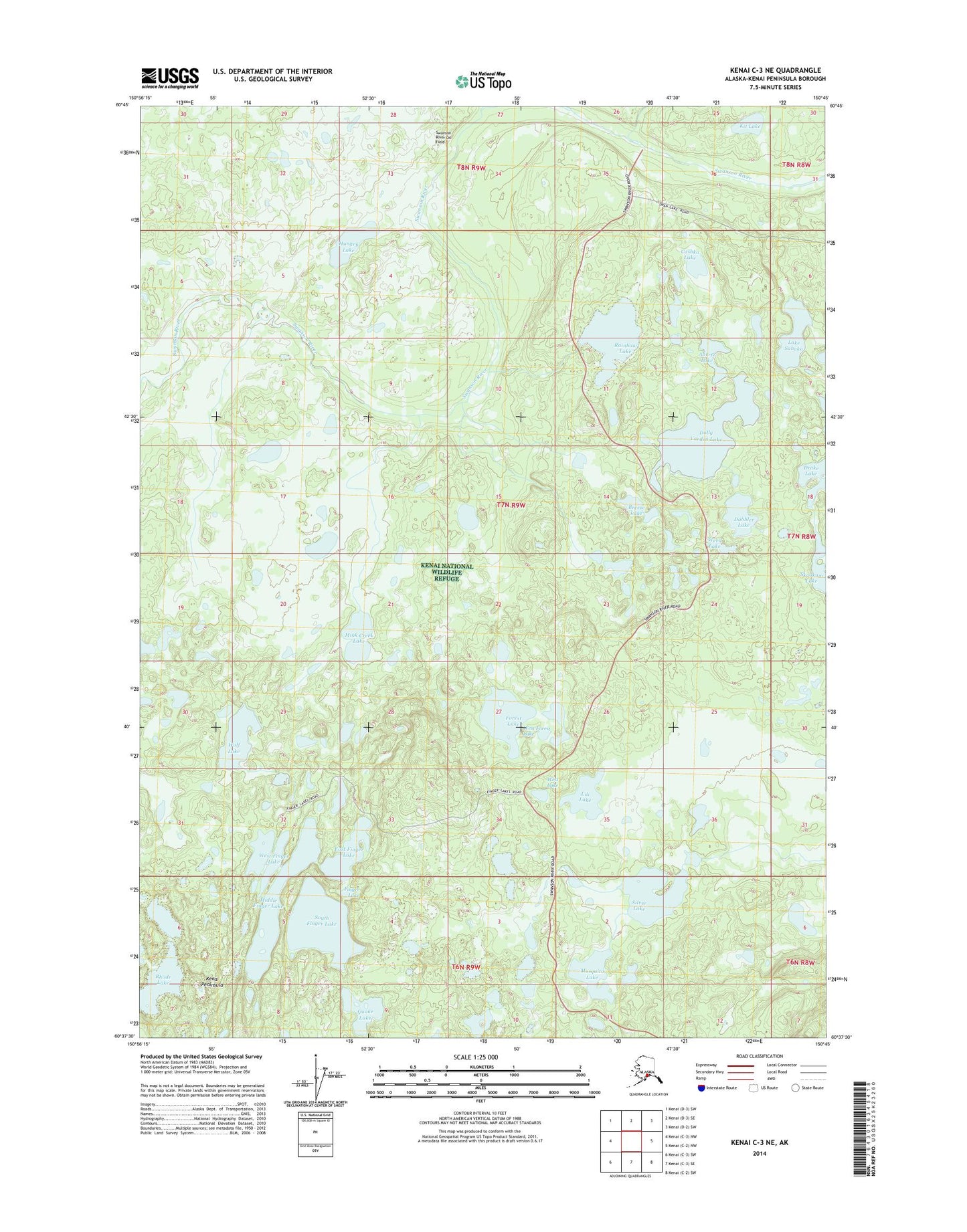 Kenai C-3 NE Alaska US Topo Map Image