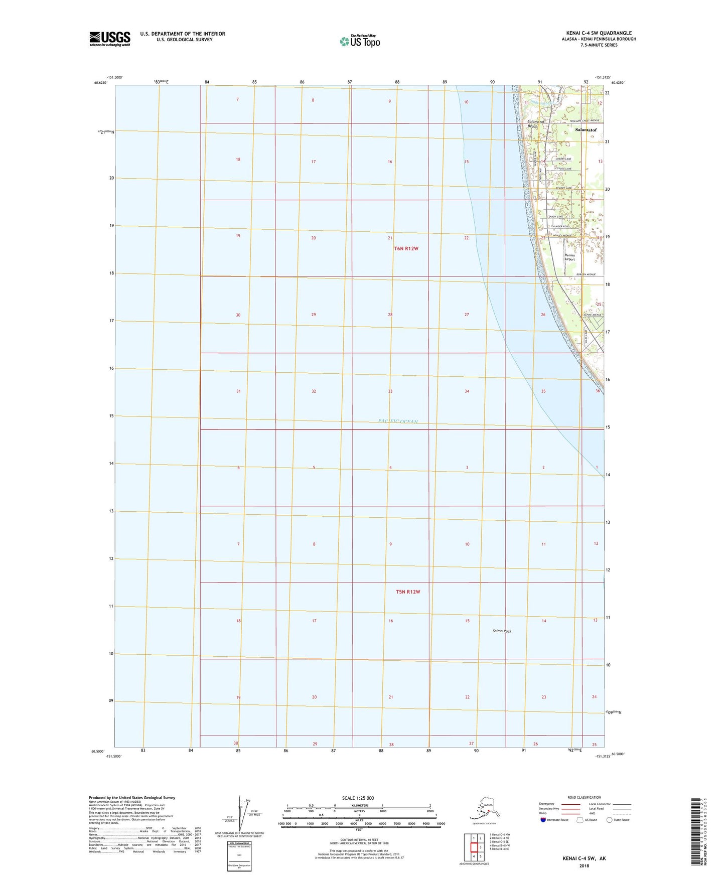 Kenai C-4 SW Alaska US Topo Map Image