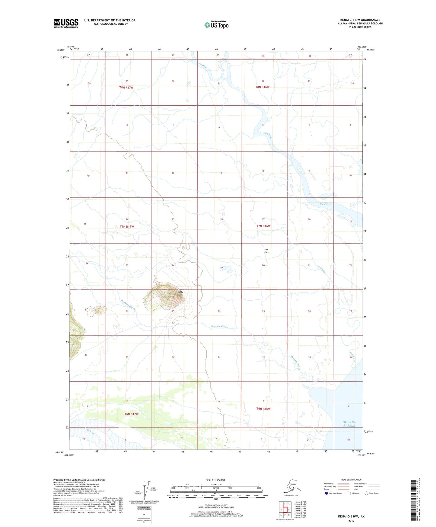 Kenai C-6 NW Alaska US Topo Map Image