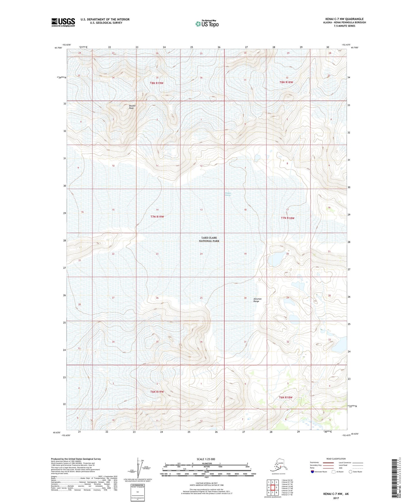 Kenai C-7 NW Alaska US Topo Map Image