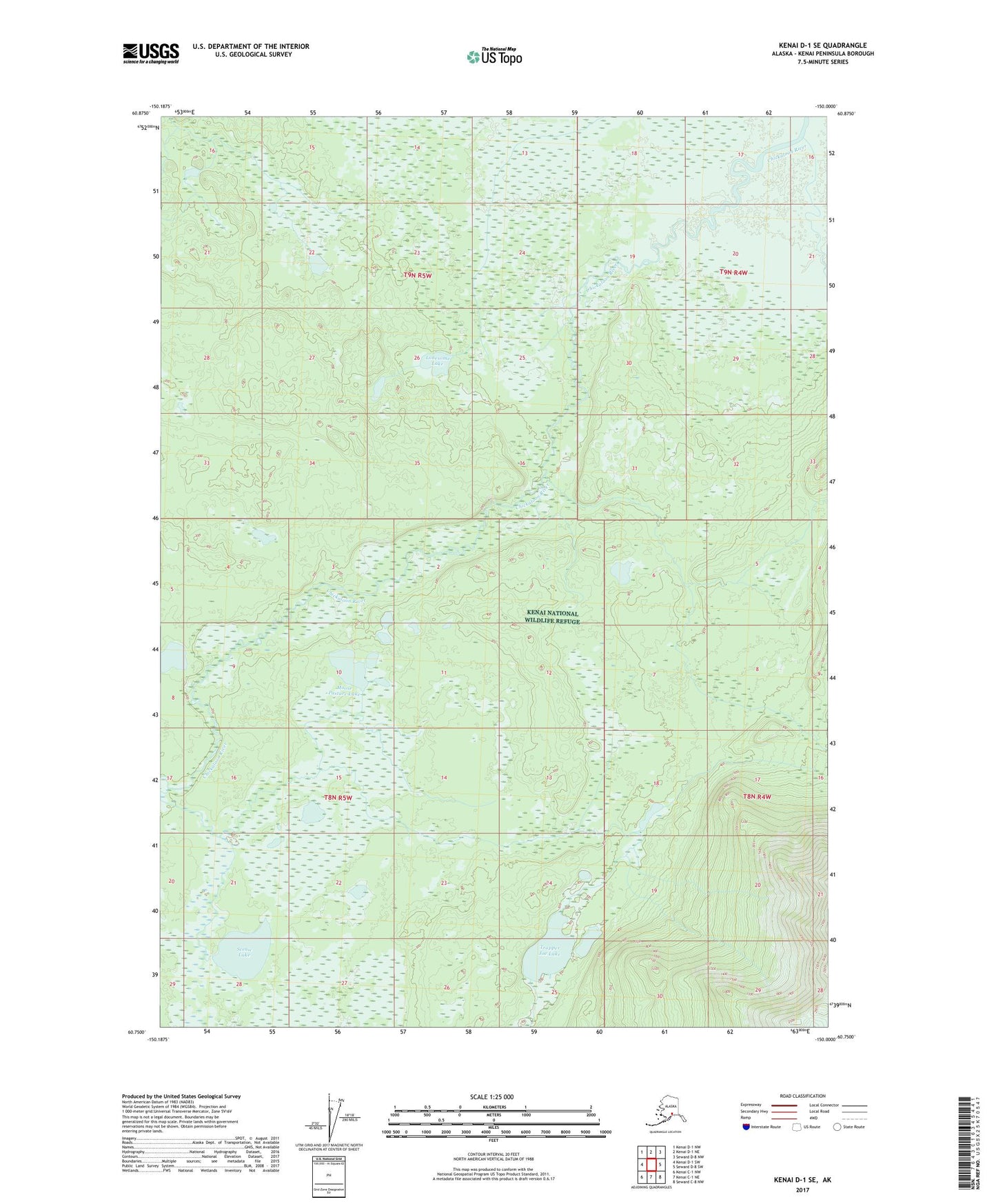 Kenai D-1 SE Alaska US Topo Map Image