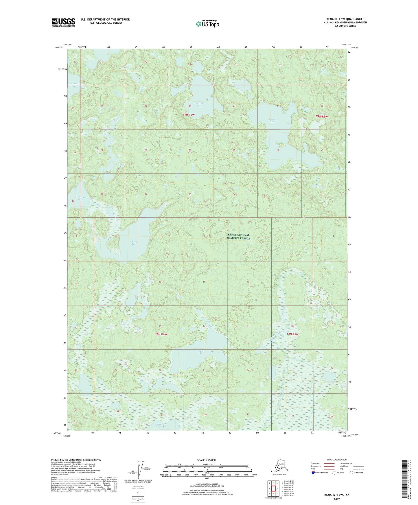 Kenai D-1 SW Alaska US Topo Map Image