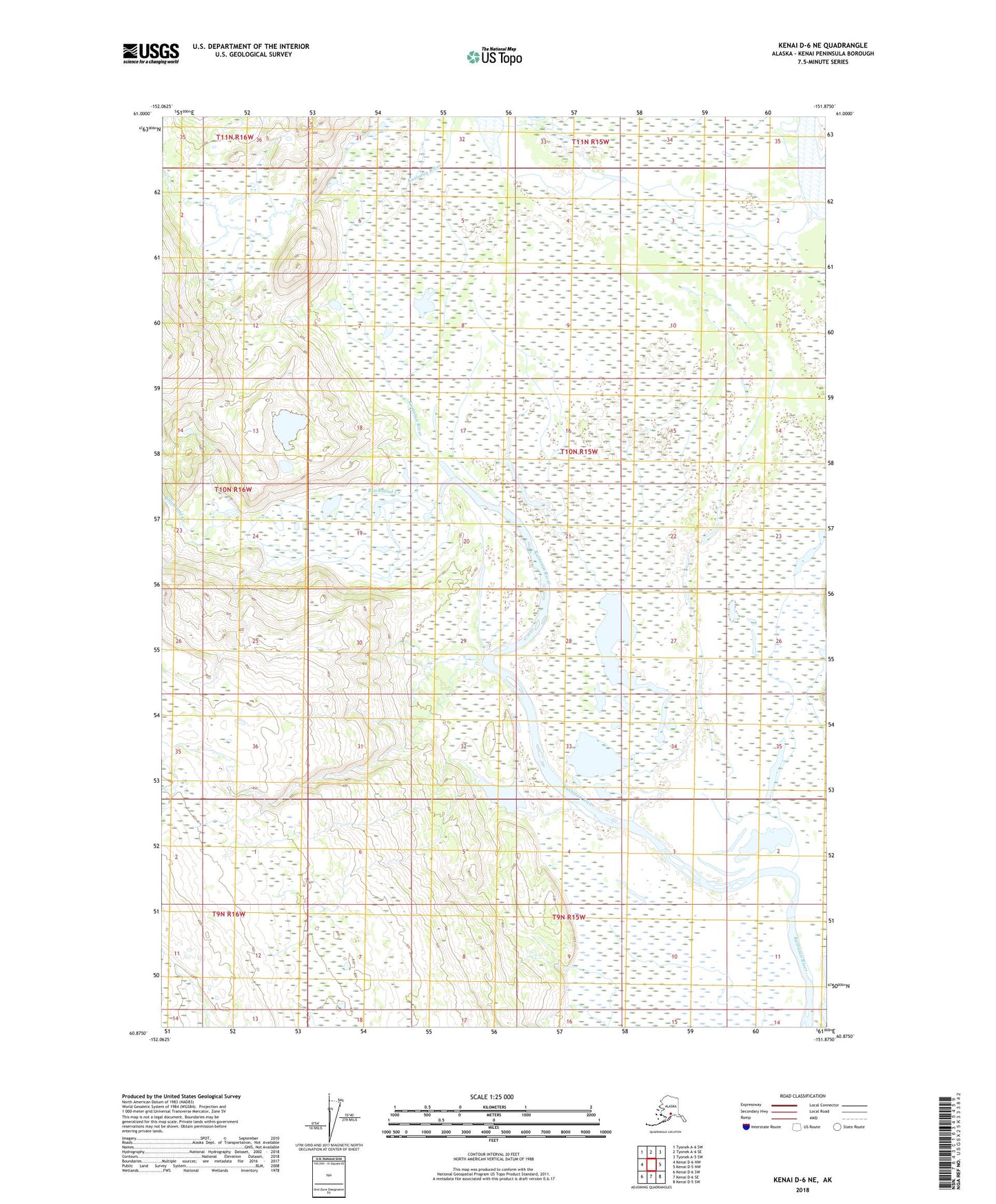 Kenai D-6 NE Alaska US Topo Map Image