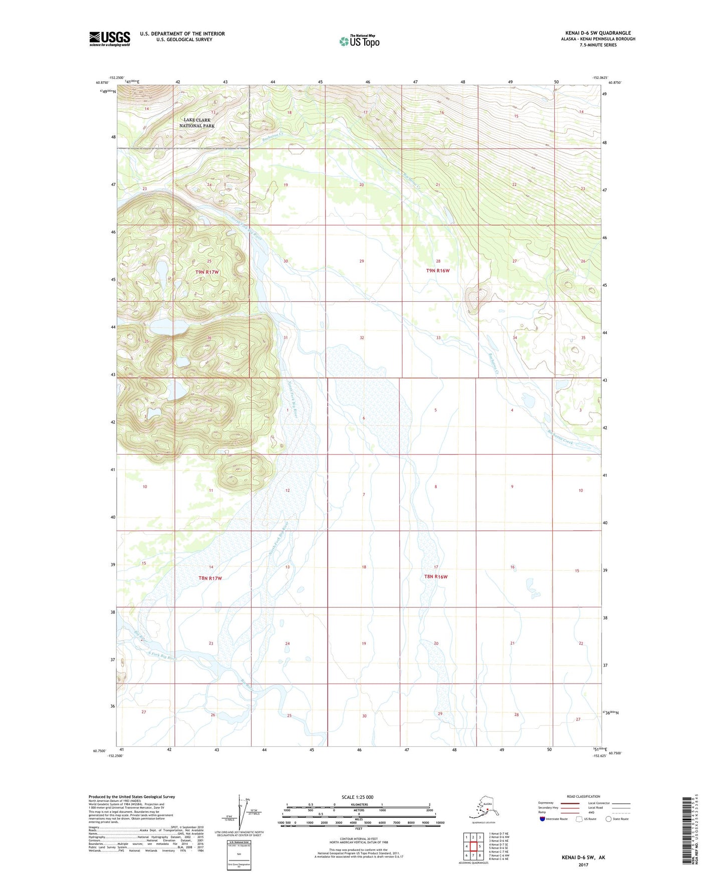 Kenai D-6 SW Alaska US Topo Map Image