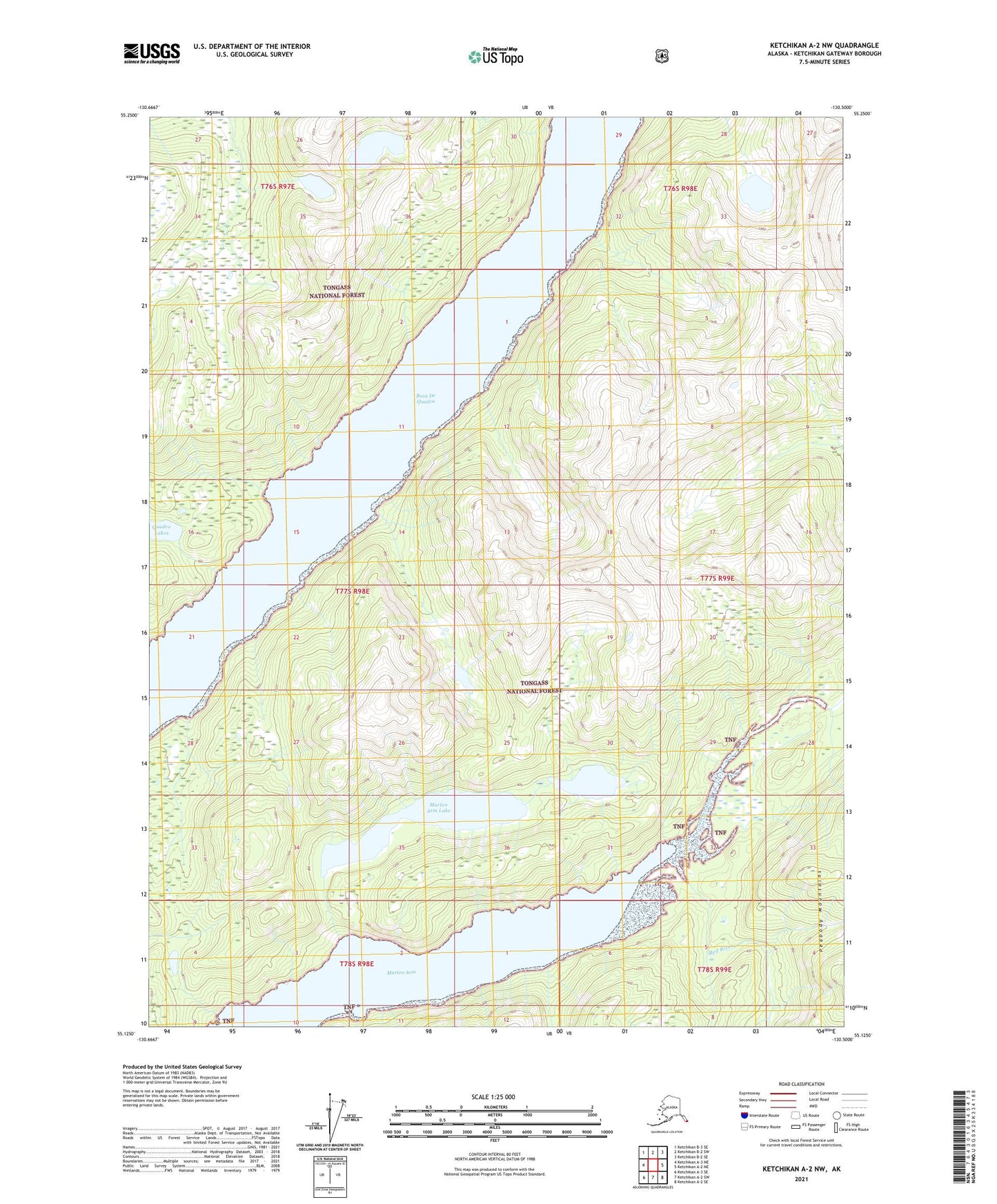 Ketchikan A-2 NW Alaska US Topo Map Image