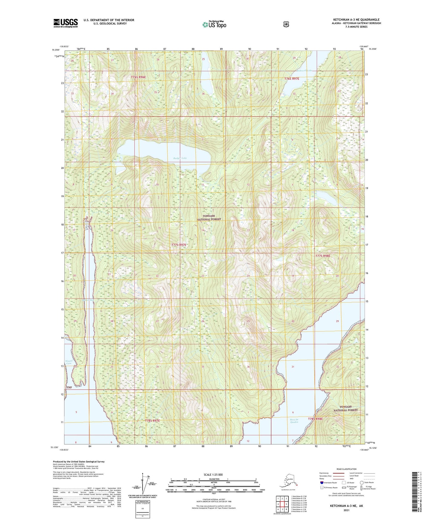 Ketchikan A-3 NE Alaska US Topo Map Image