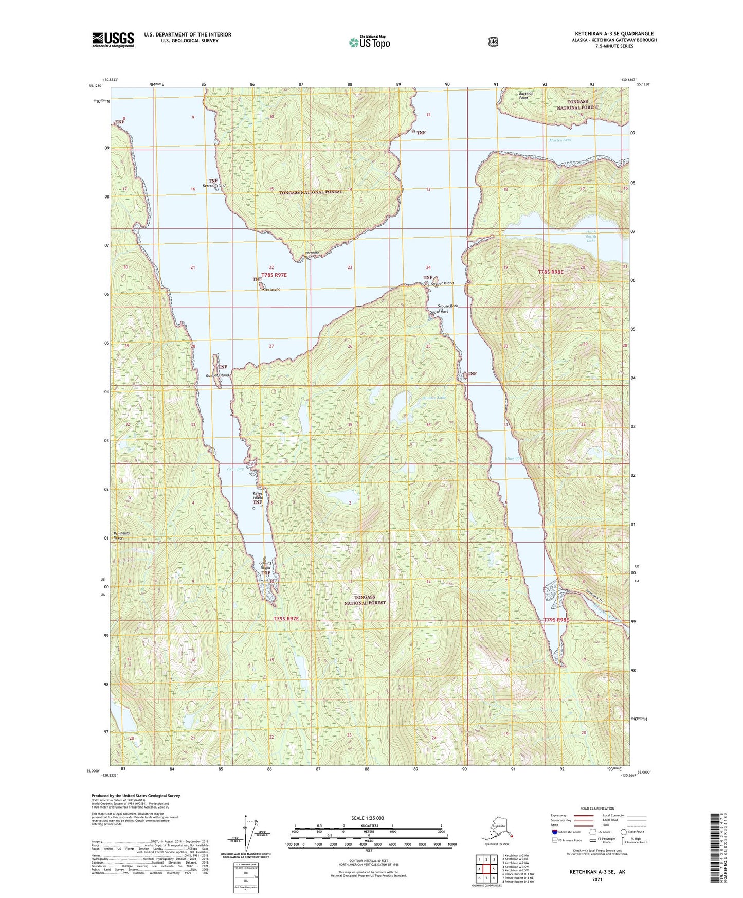 Ketchikan A-3 SE Alaska US Topo Map Image
