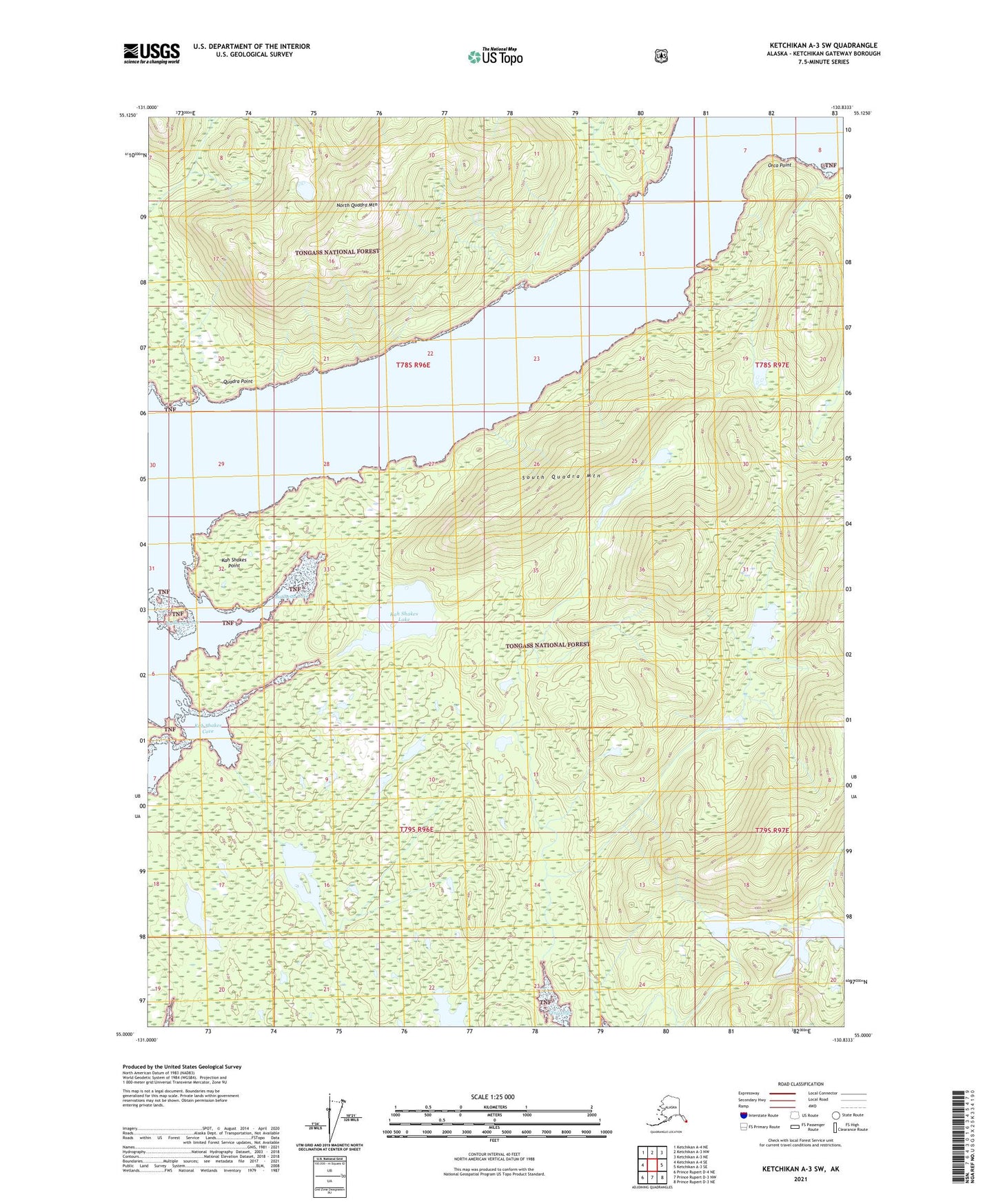 Ketchikan A-3 SW Alaska US Topo Map Image
