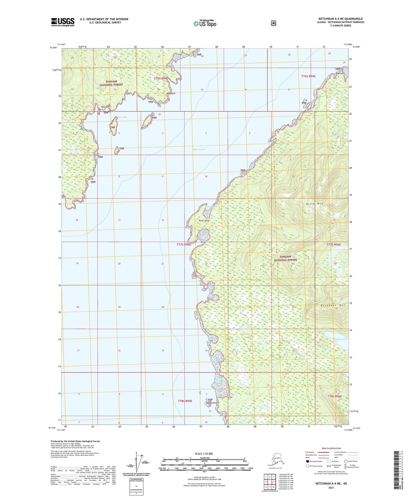 Ketchikan A-4 NE Alaska US Topo Map Image