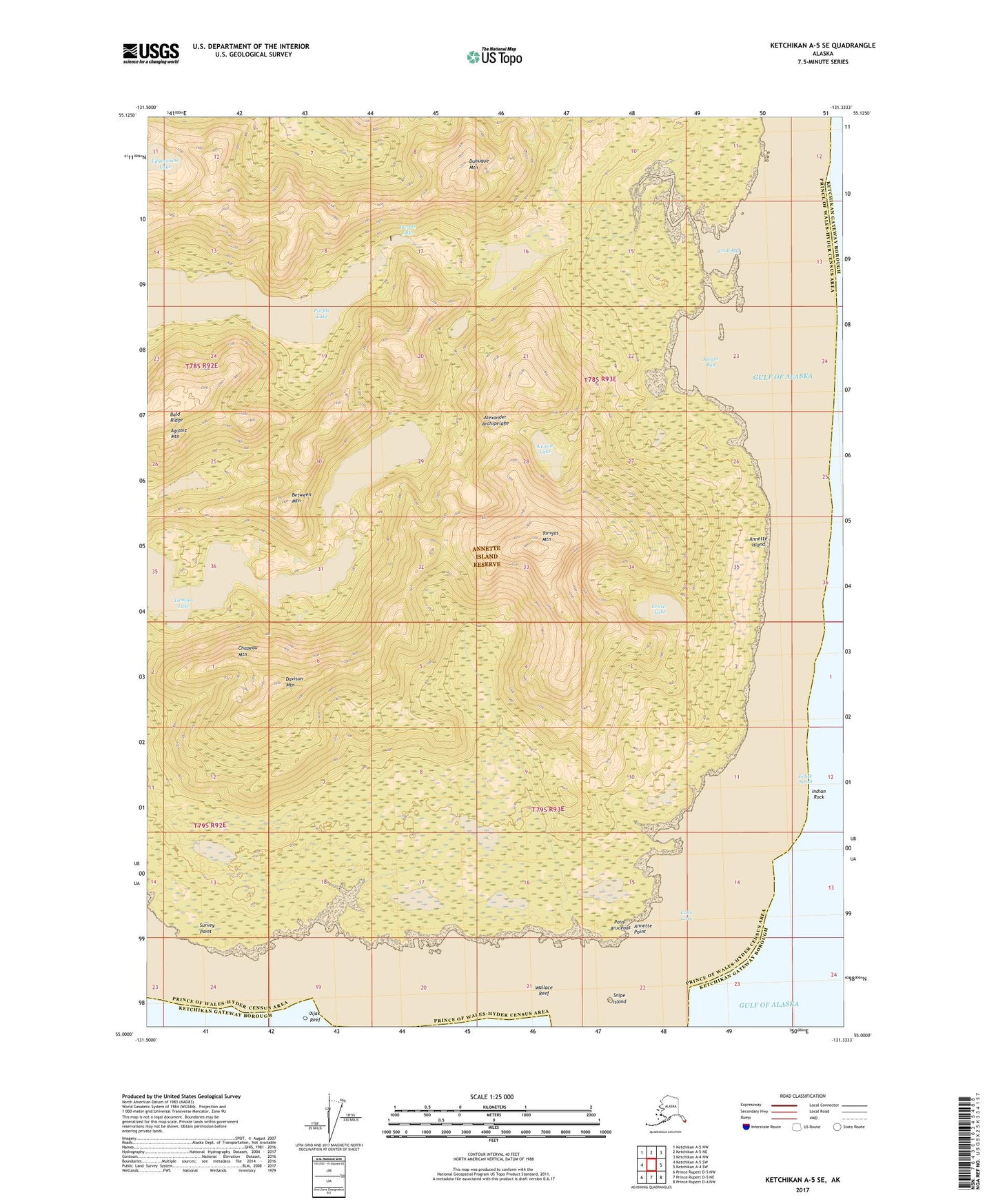 Ketchikan A-5 SE Alaska US Topo Map Image