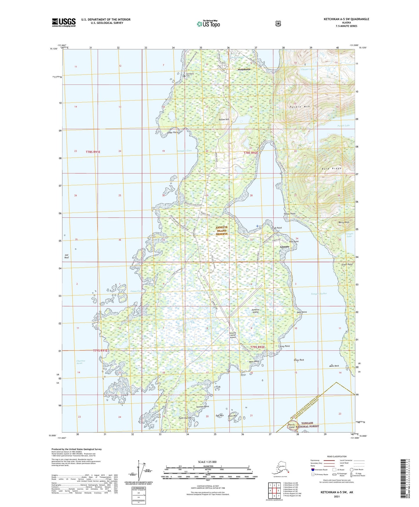 Ketchikan A-5 SW Alaska US Topo Map Image