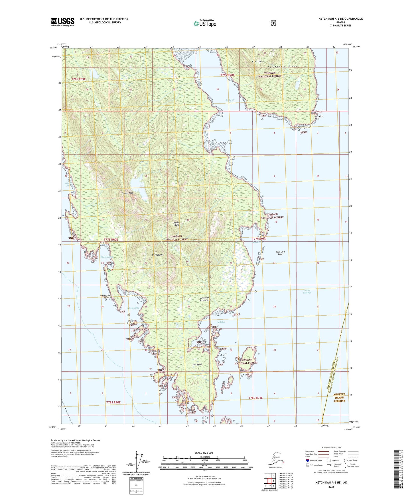Ketchikan A-6 NE Alaska US Topo Map Image