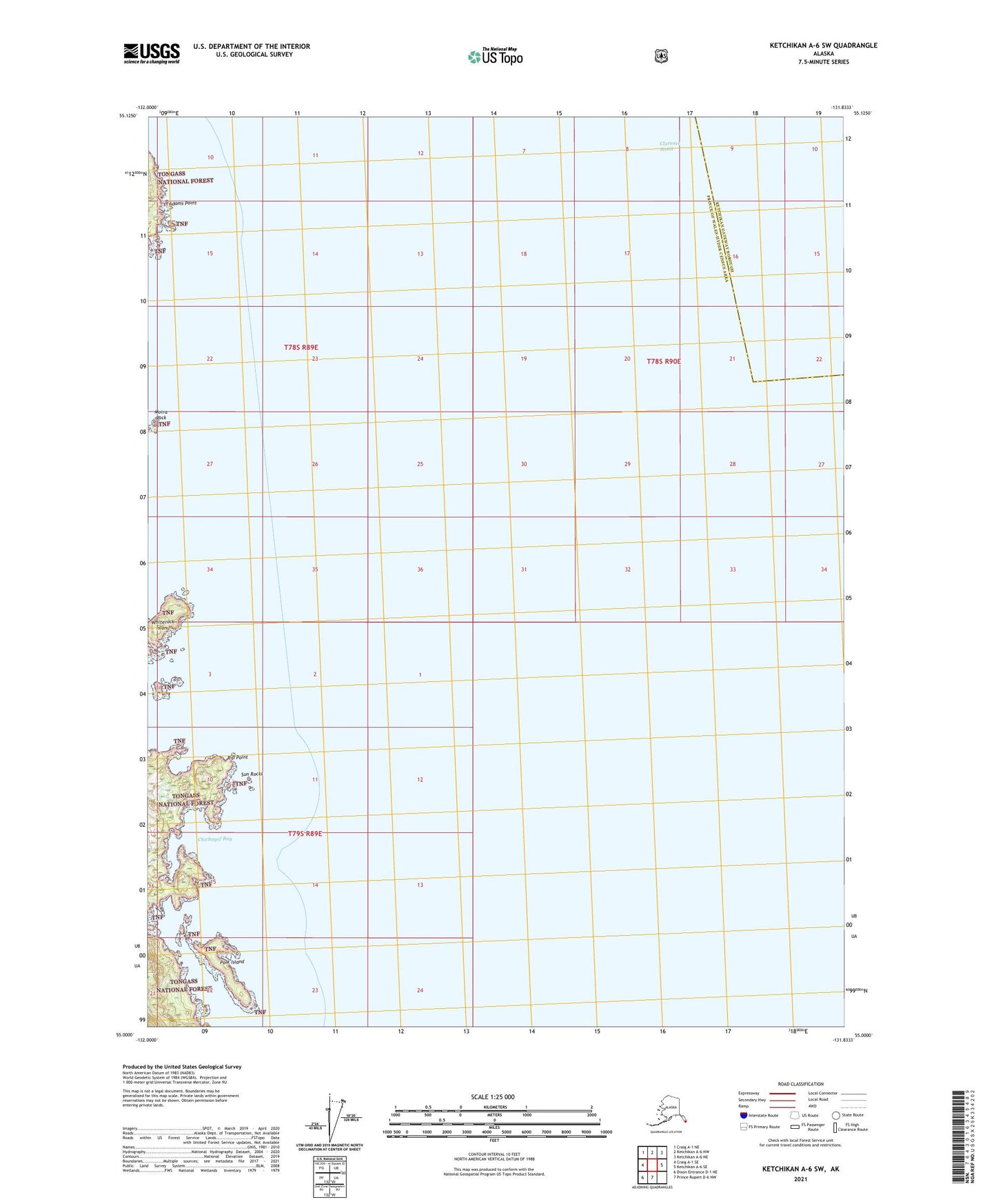 Ketchikan A-6 SW Alaska US Topo Map Image