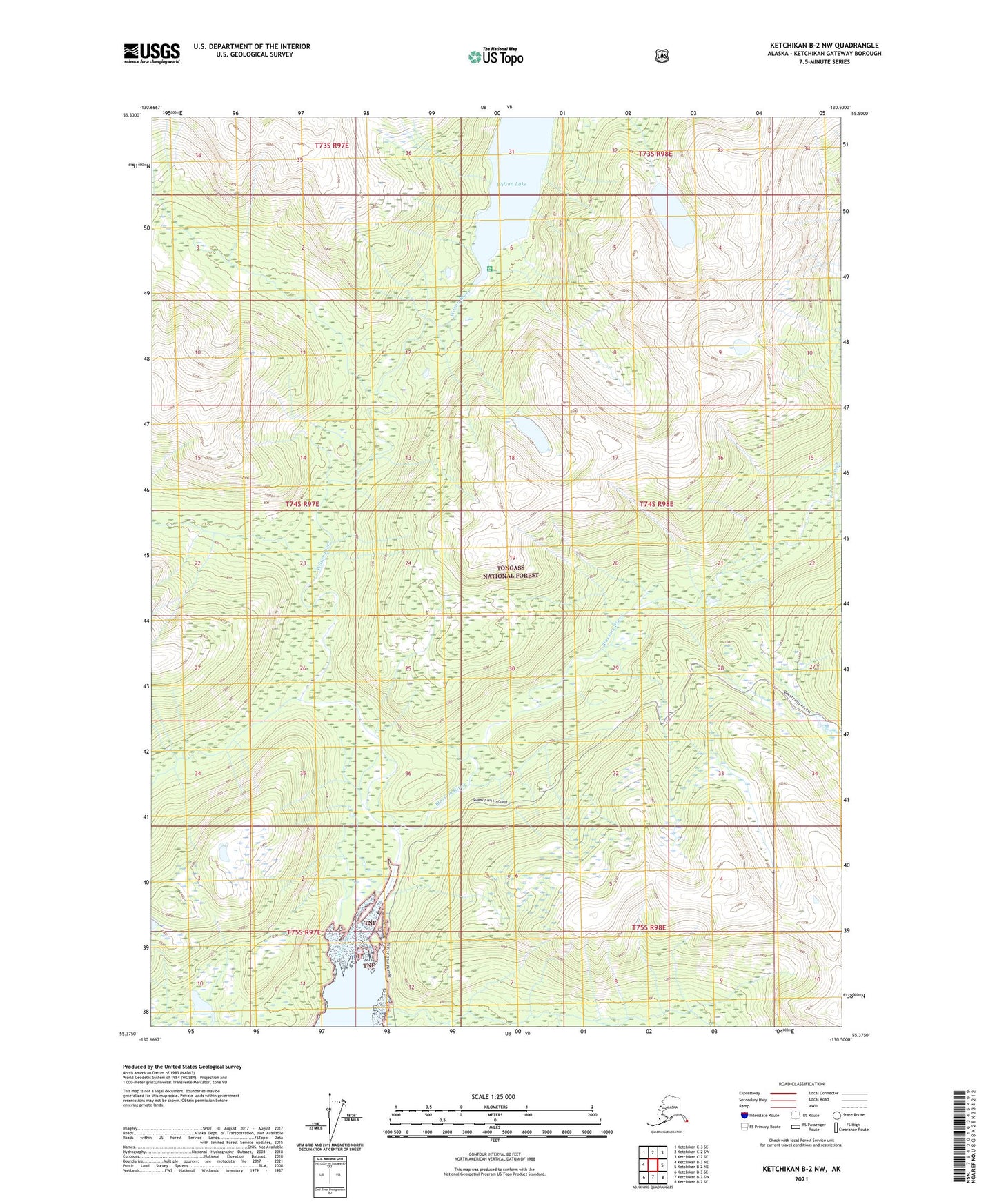 Ketchikan B-2 NW Alaska US Topo Map Image