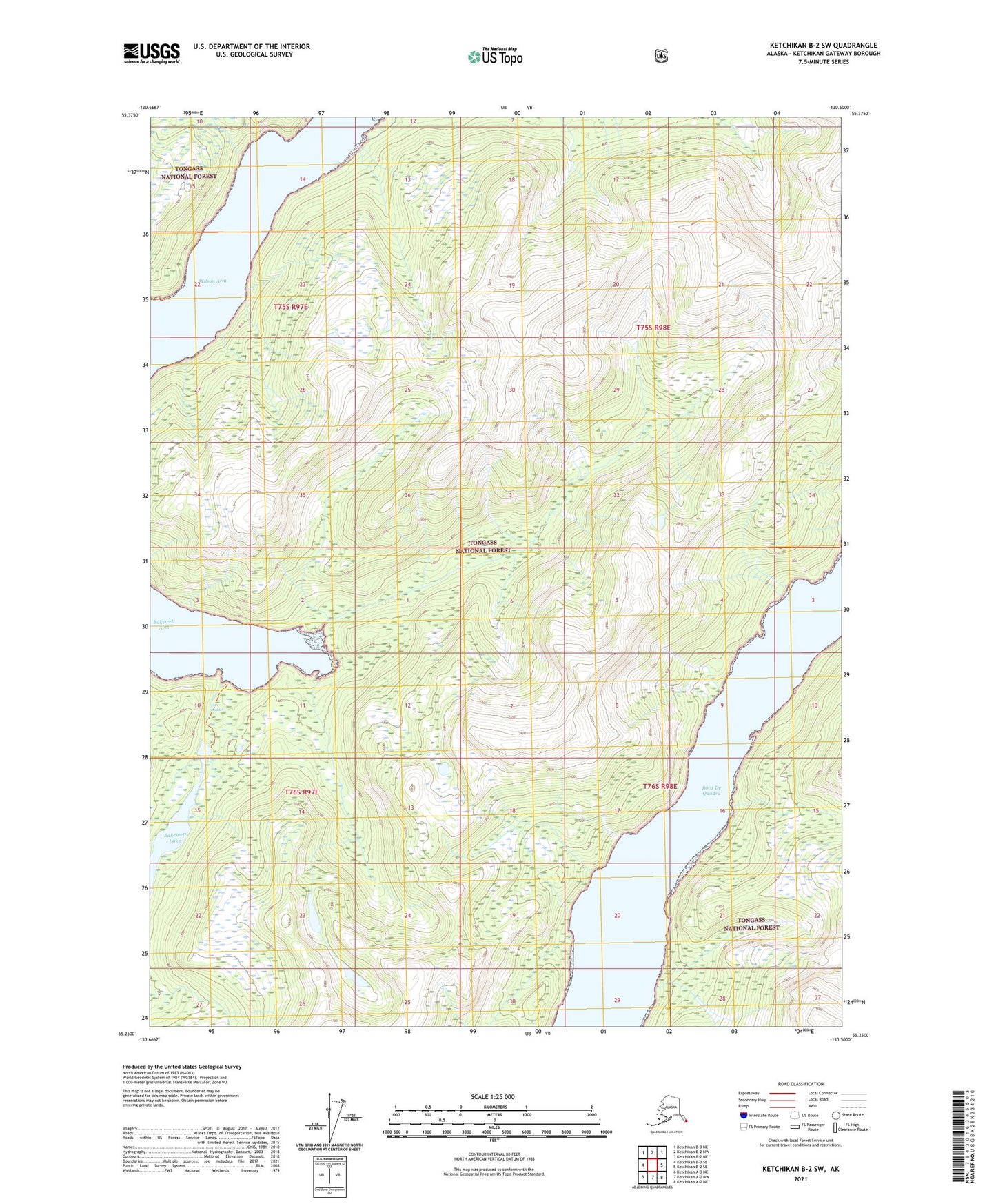 Ketchikan B-2 SW Alaska US Topo Map Image