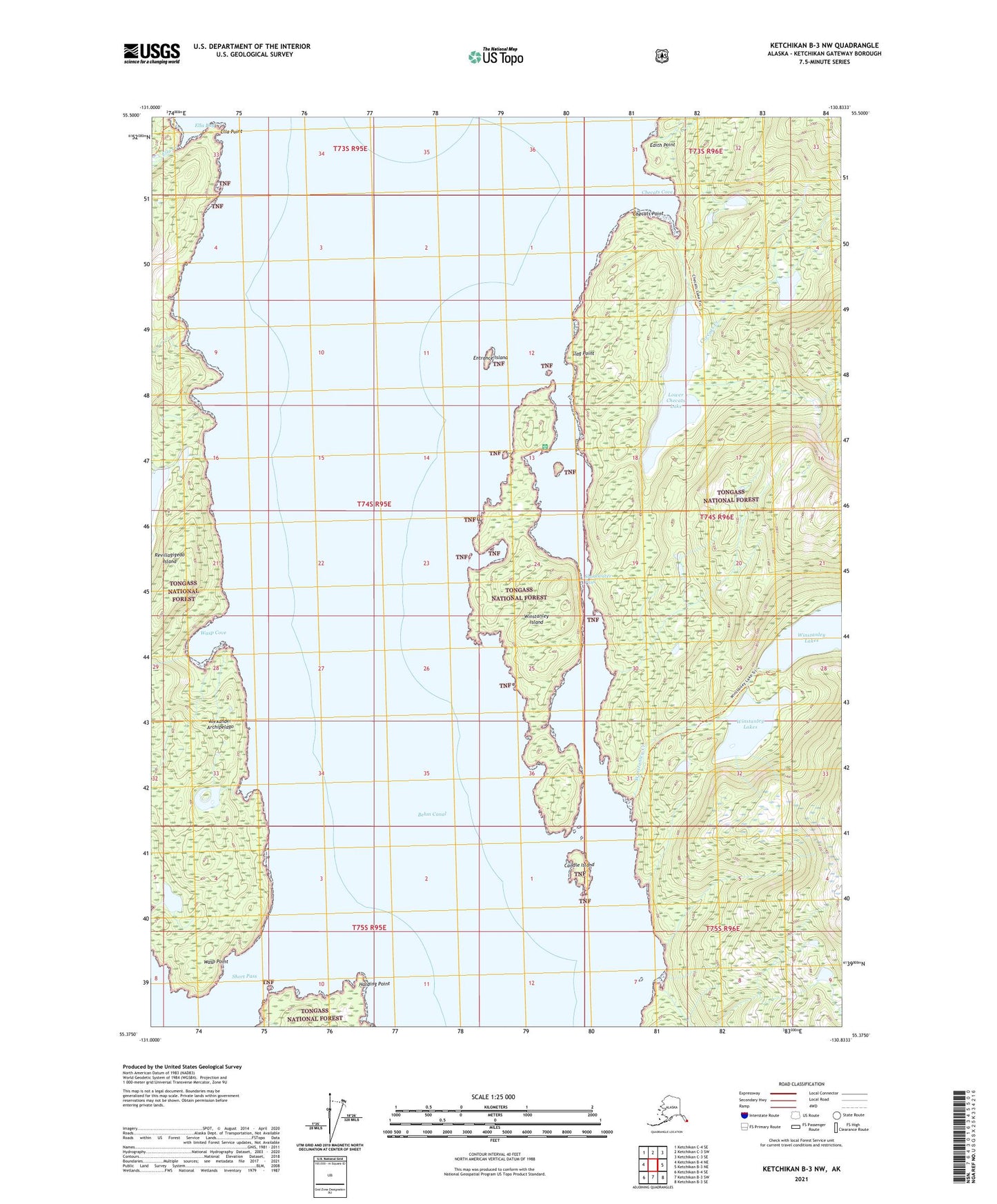 Ketchikan B-3 NW Alaska US Topo Map Image